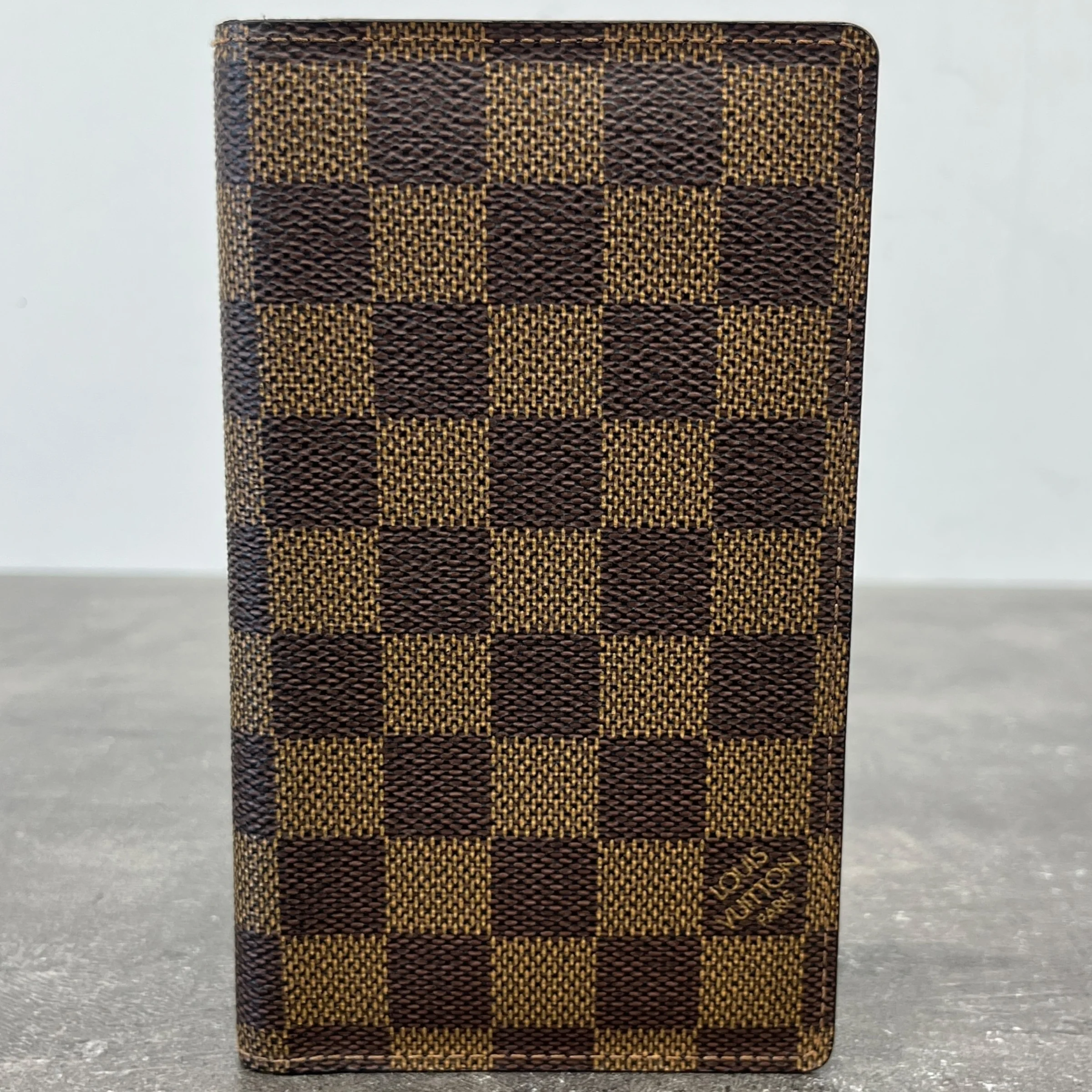 Damier Ebene Checkbook Cover Wallet Brown - Image 7