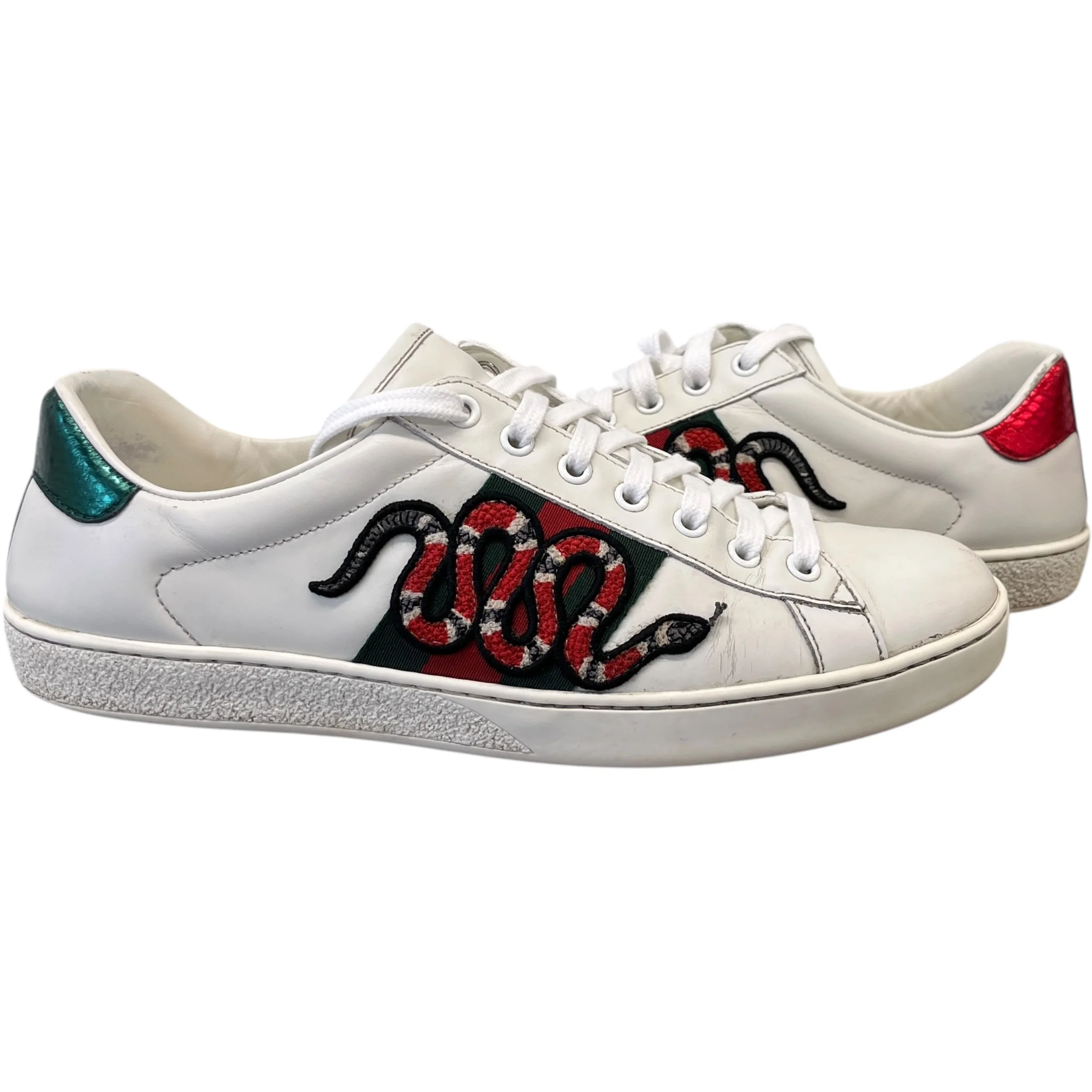 Men's Ace Embroidered Snake Low Trainers White Size EU 42.5 / UK 8.5 - Image 3