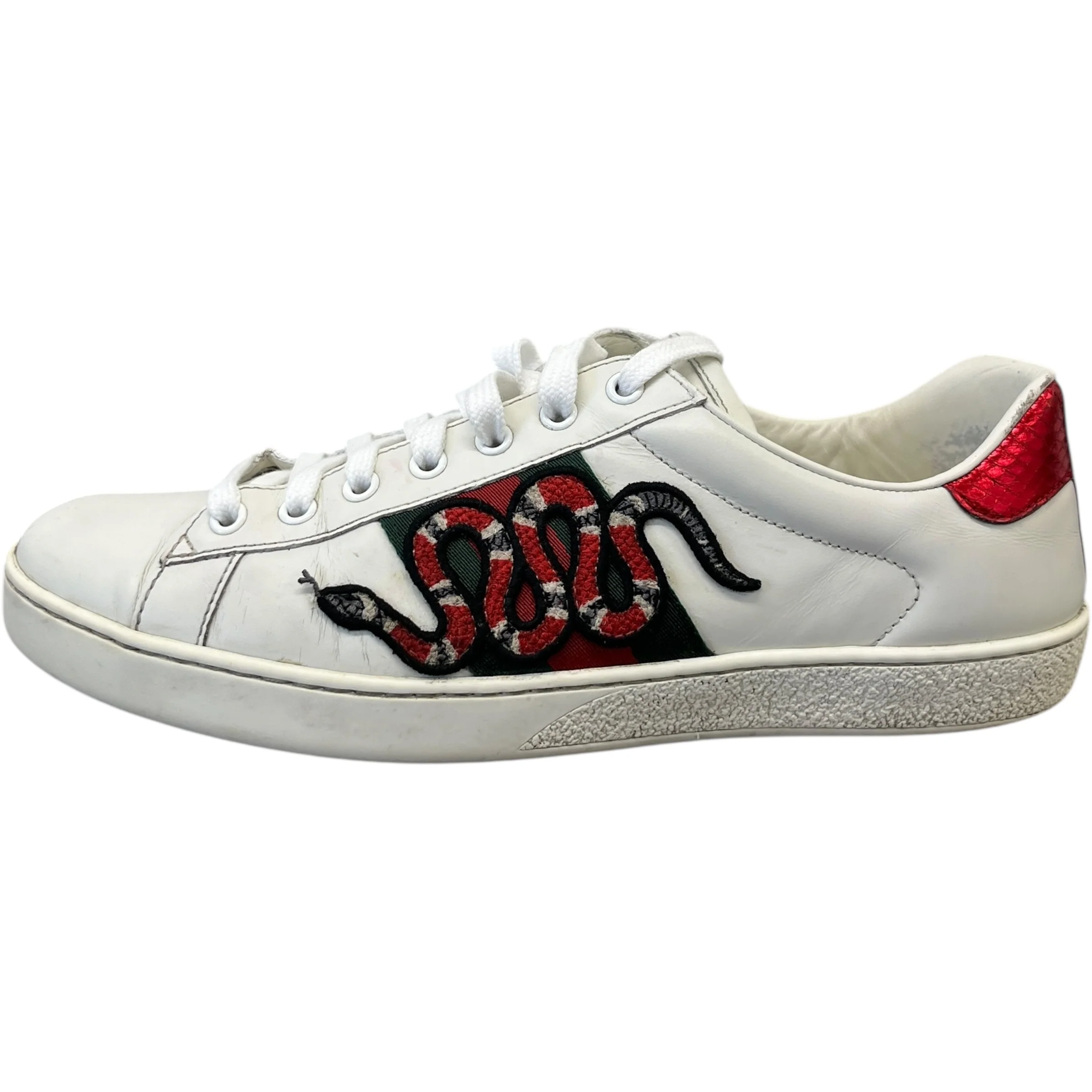 Men's Ace Embroidered Snake Low Trainers White Size EU 42.5 / UK 8.5 - Image 5