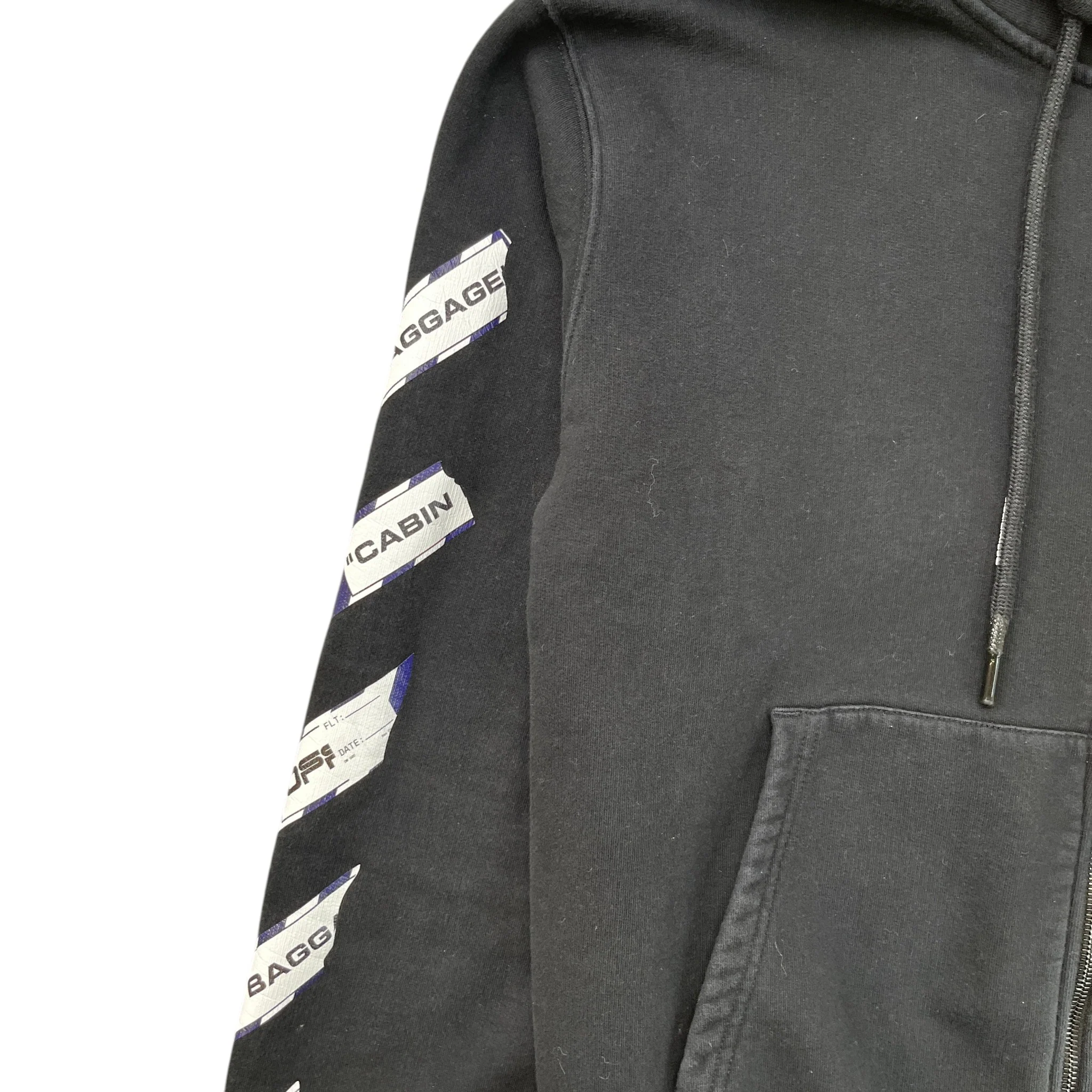 Men's Airport Tape Arrow Zip Up Hoodie Black Size XL - Image 5