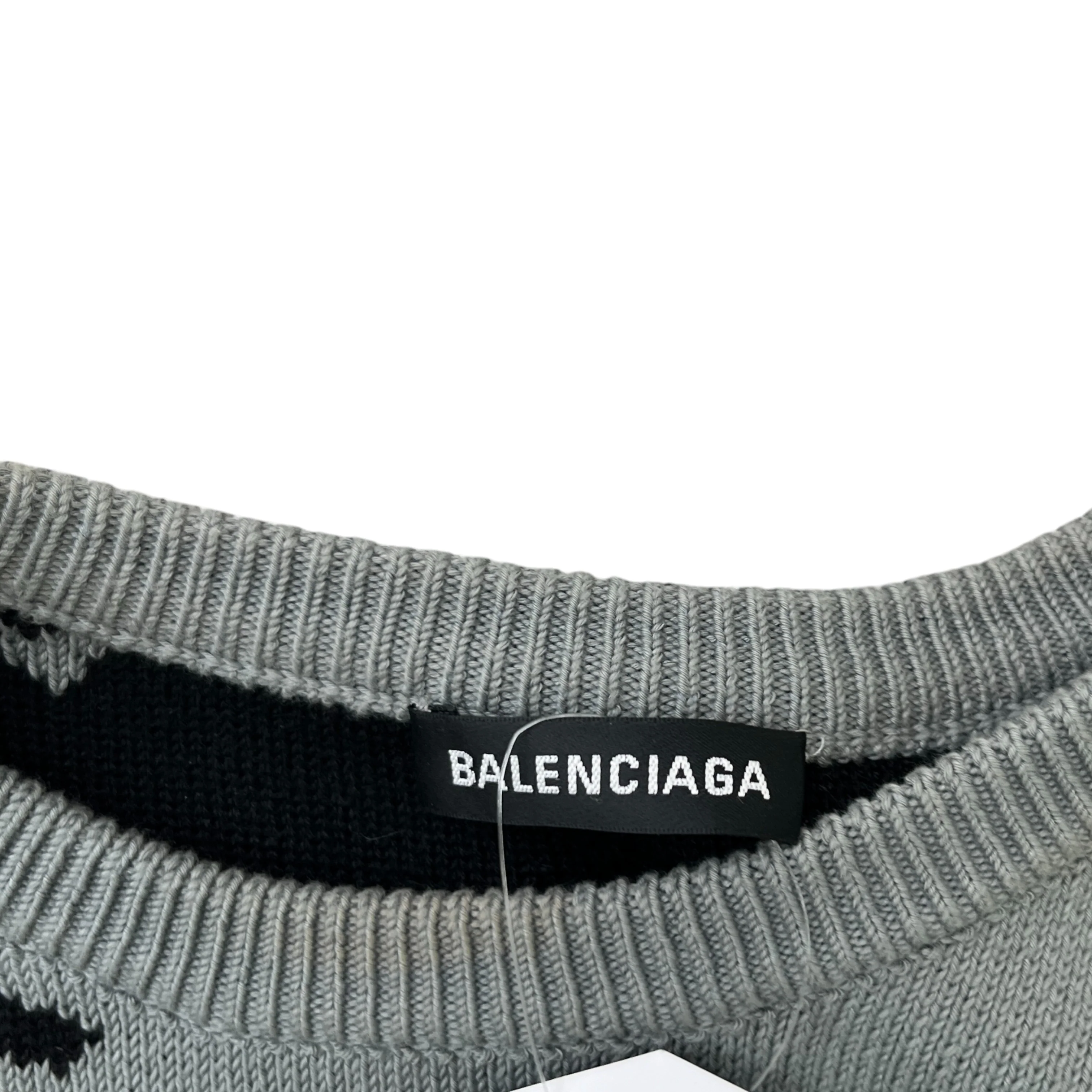 Men's All-Over Logo Sweatshirt Grey Size M - Image 7