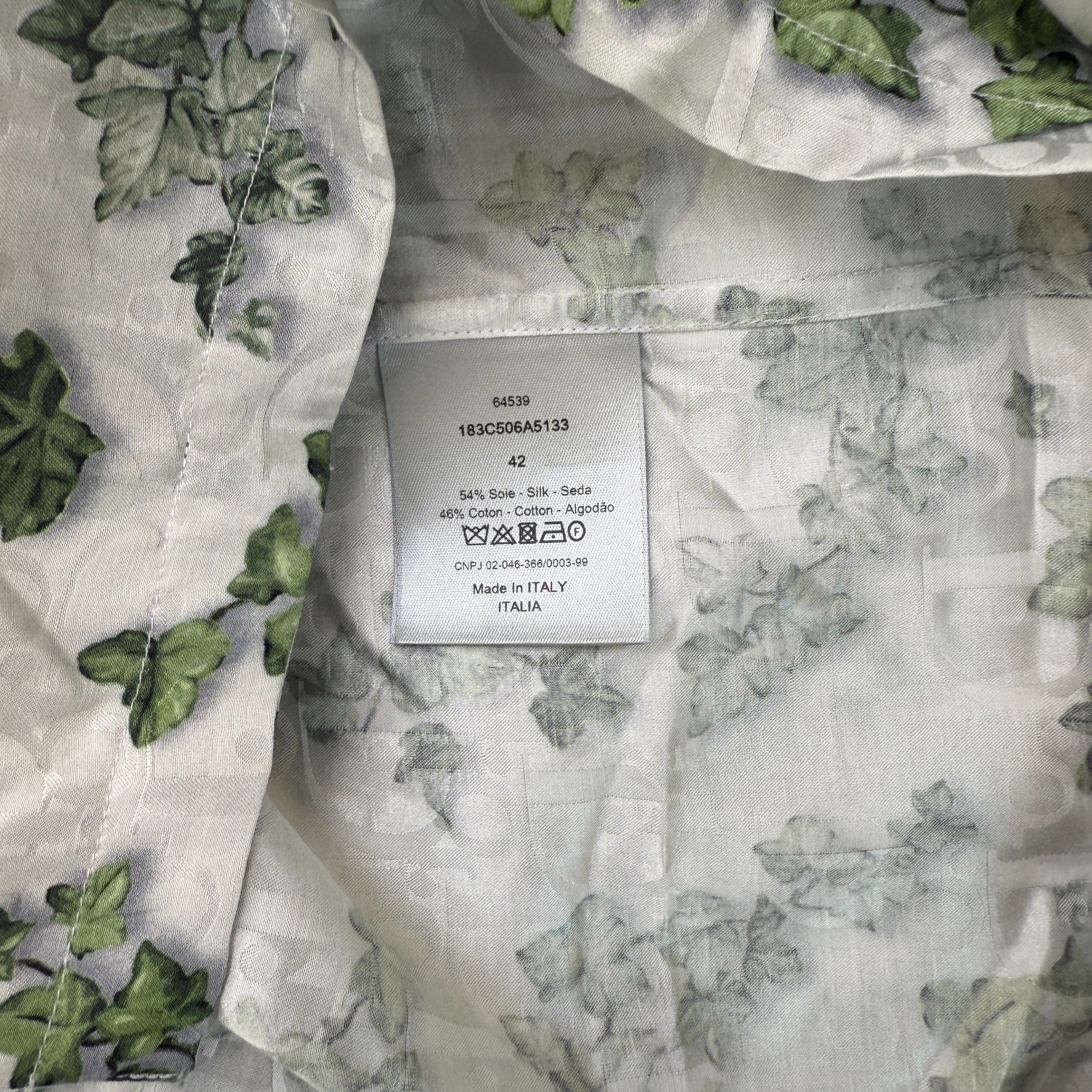 Men's Amoako Boafo Oblique Leaf Short Sleeve Shirt Grey Size L - Image 6