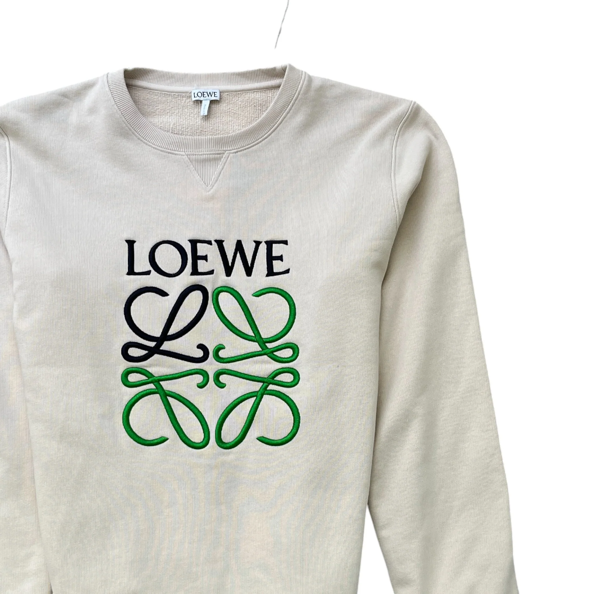 Men's Anagram Logo Sweatshirt Beige Size M - Image 3