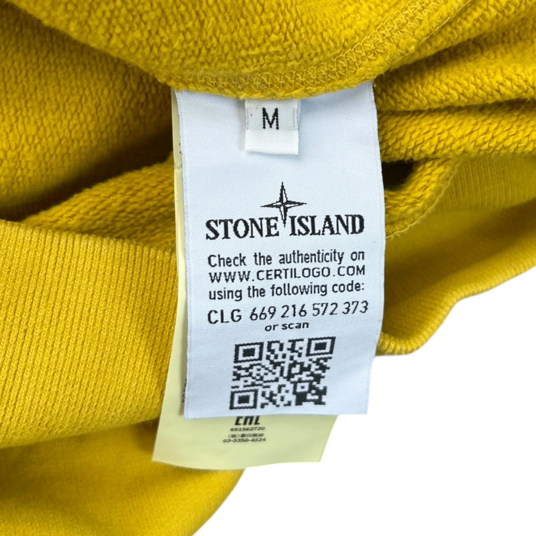 Men's Applique Logo Sweatshirt Yellow Size M - Image 6