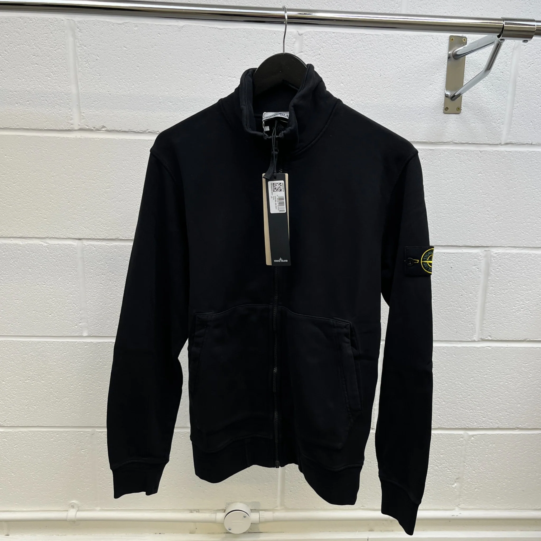 Men's Applique Logo Track Jacket Black Size M - Image 10