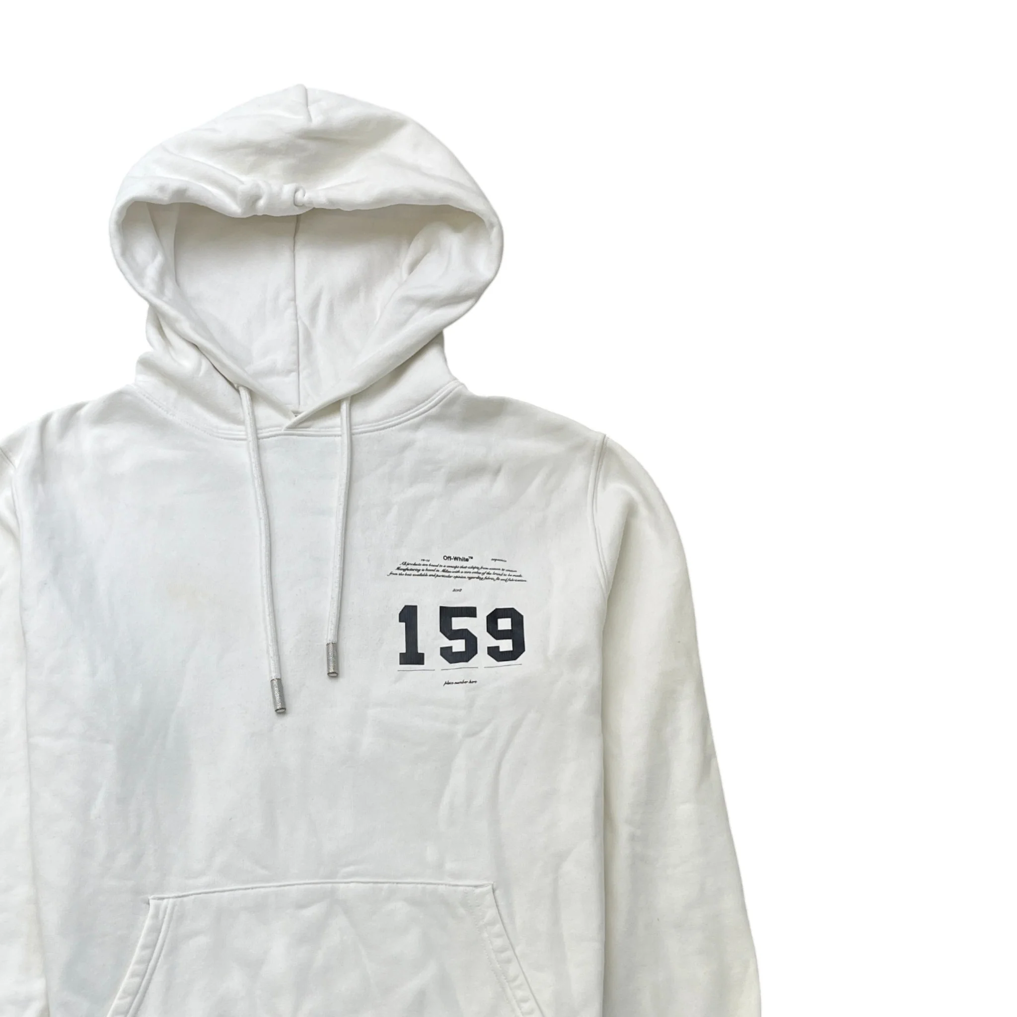 Men's Arrow Logo Hoodie White Size S - Image 3