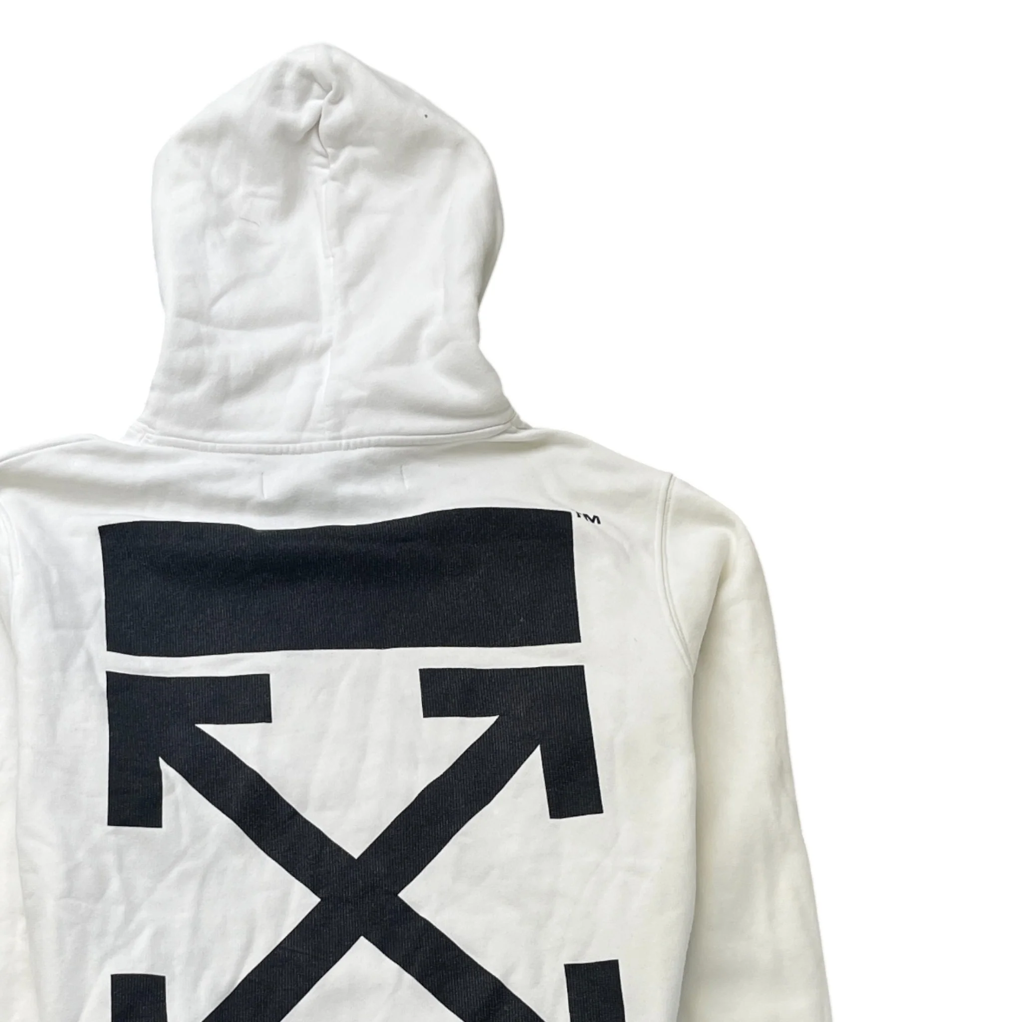 Men's Arrow Logo Hoodie White Size S - Image 4