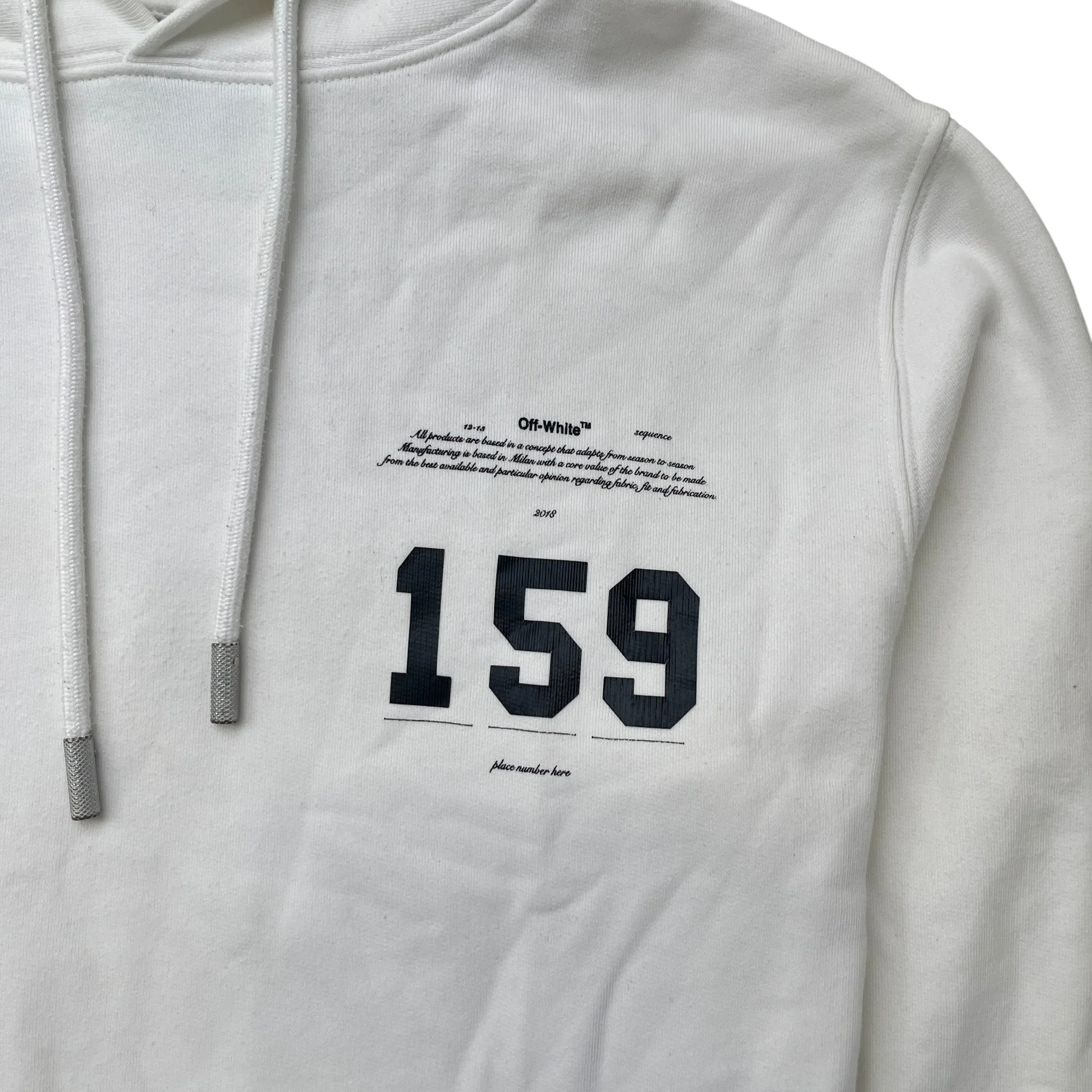 Men's Arrow Logo Hoodie White Size S - Image 5