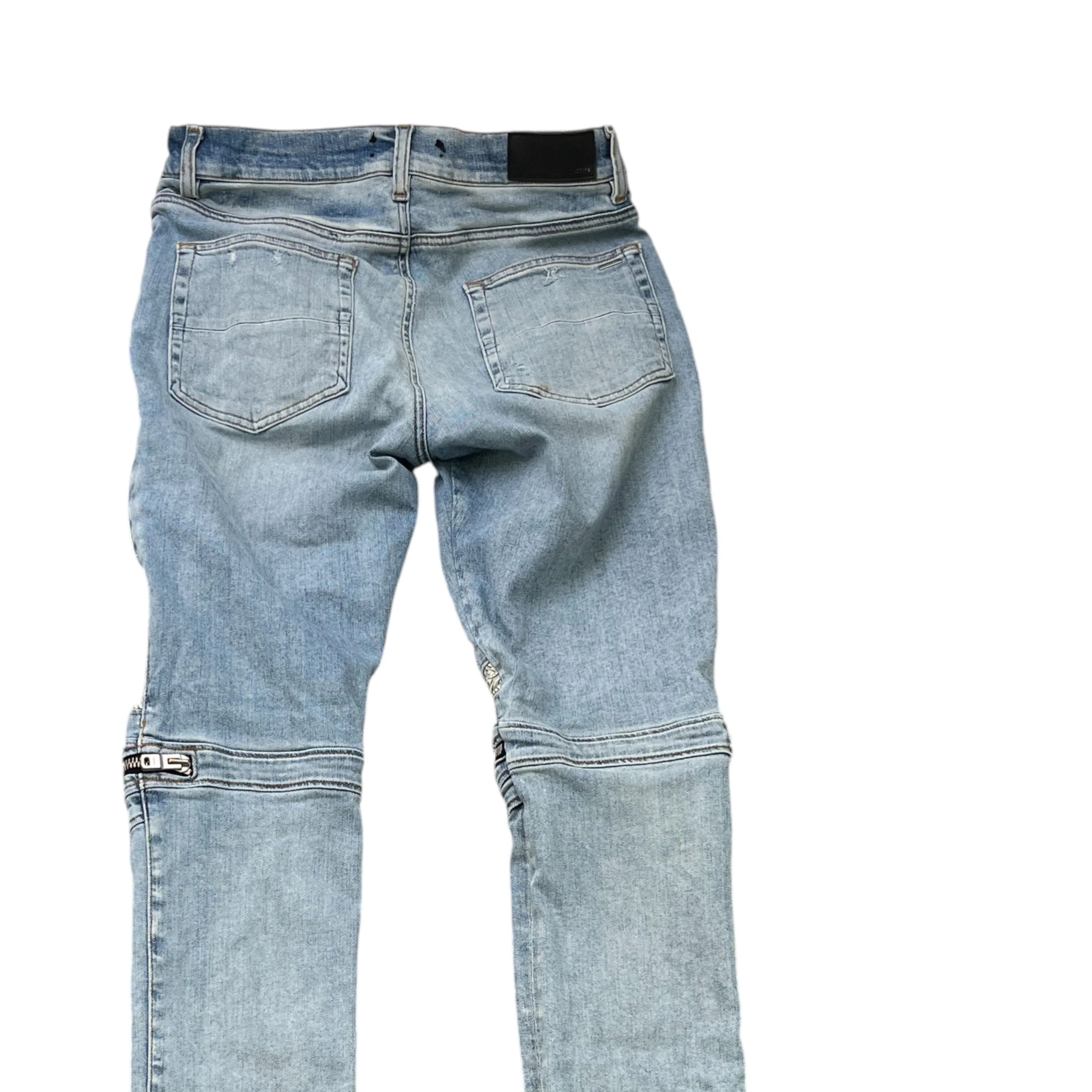 Men's Bandana Biker Jeans Blue Size Waist 32" - Image 4