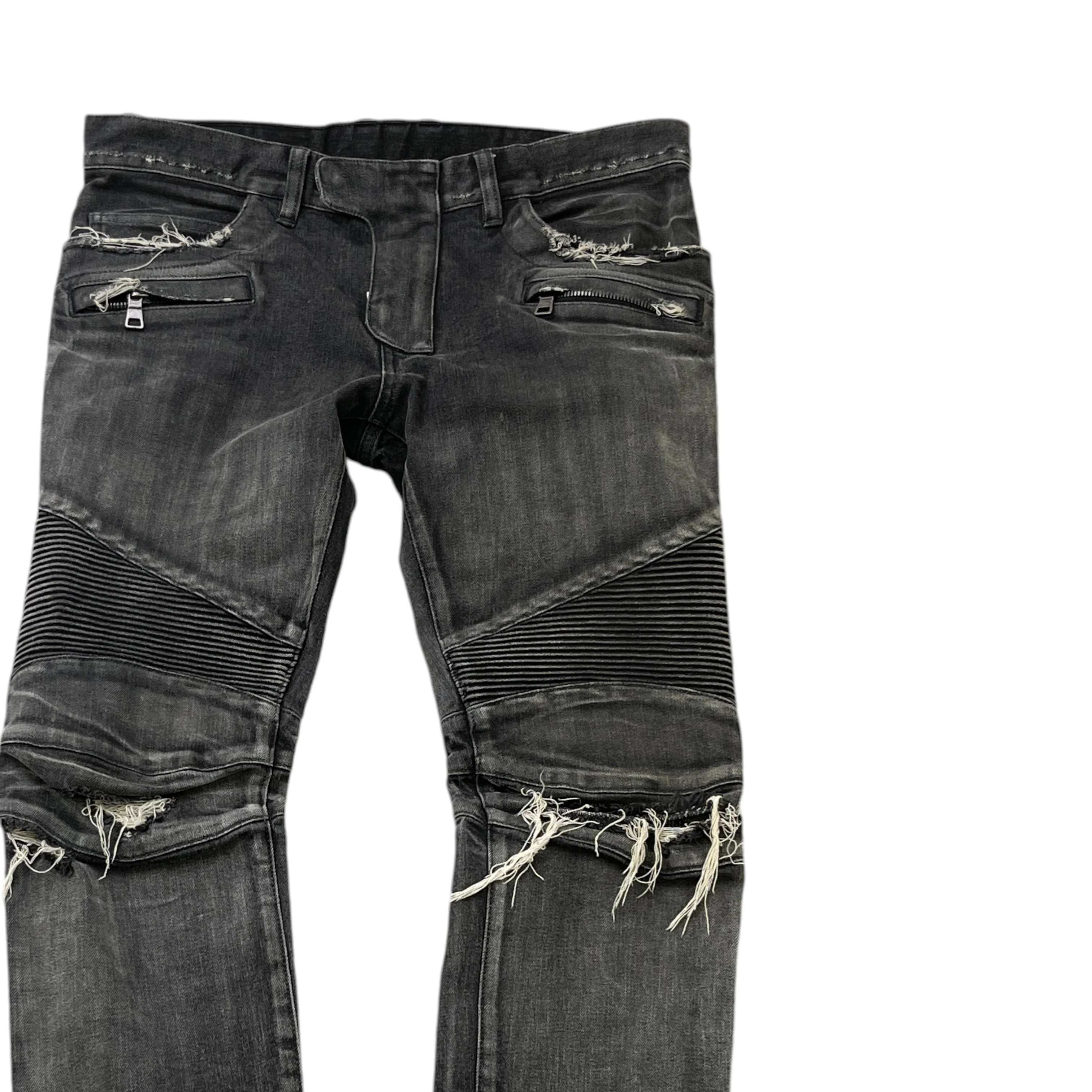 Men's Biker Jeans Black Size Waist 32" - Image 3