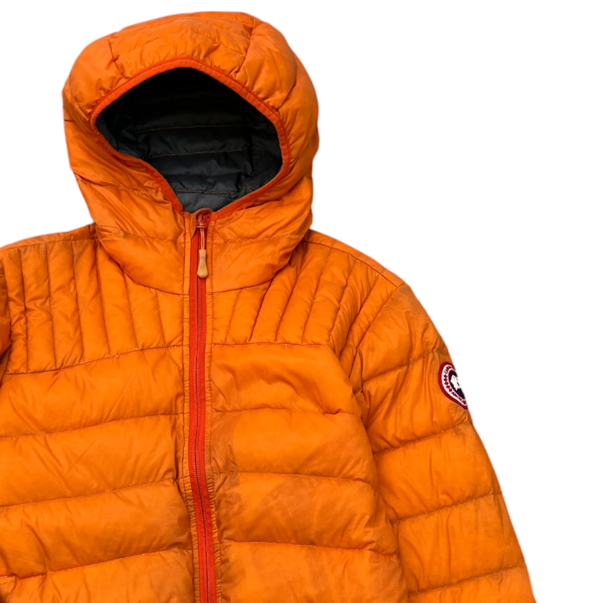 Men's Brookvale Hooded Down Jacket Orange Size S - Image 3