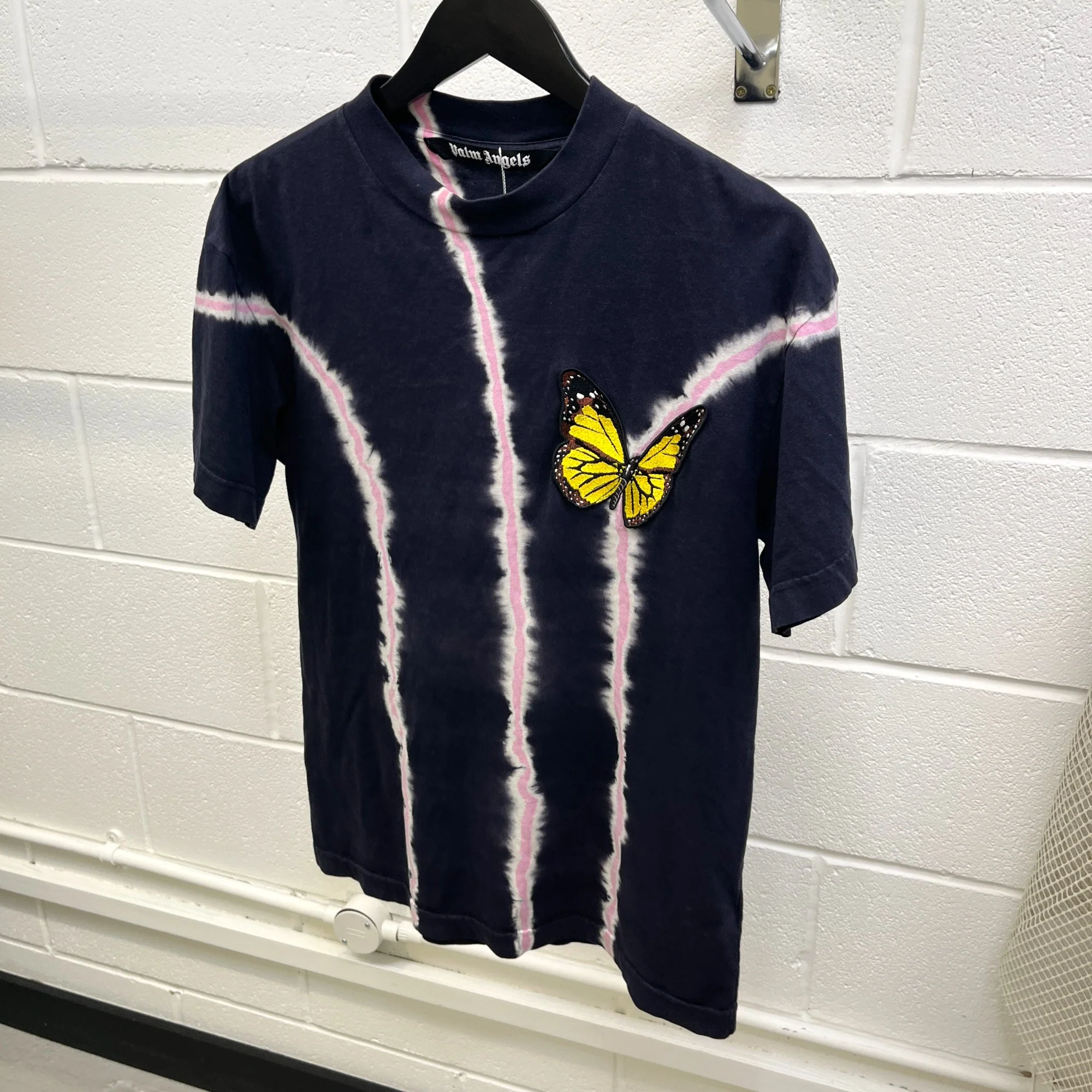 Men's Butterfly Tie-Dye T-Shirt Navy Size S - Image 7