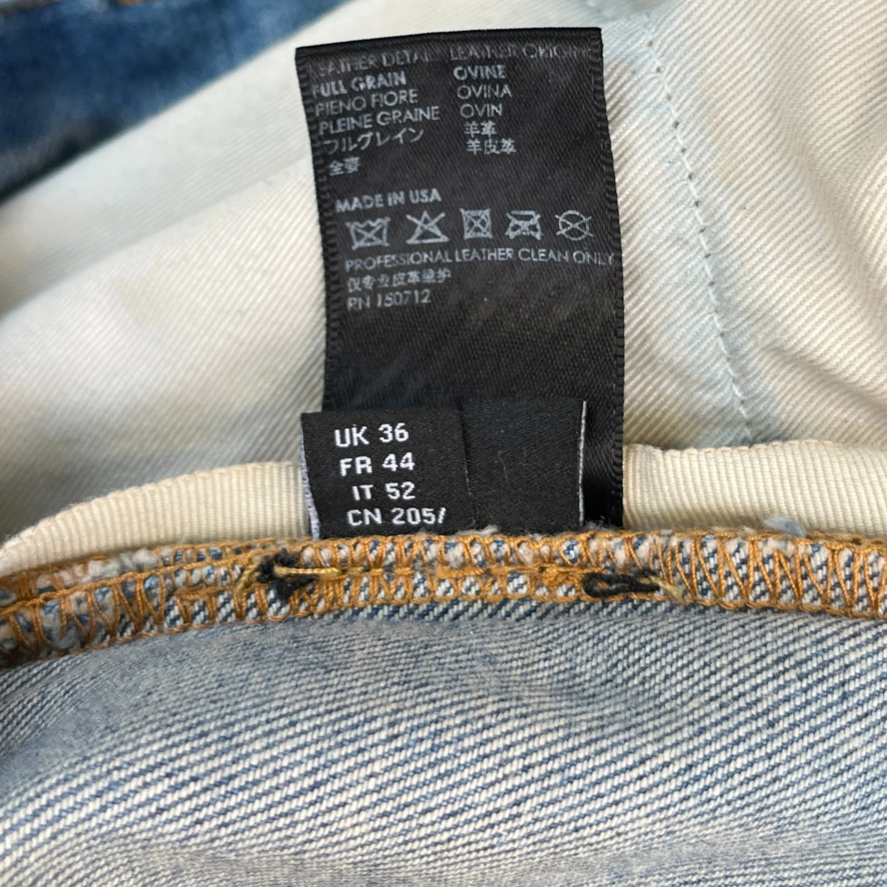 Men's Camo Applique Logo Jeans Blue Size Waist 36" - Image 9