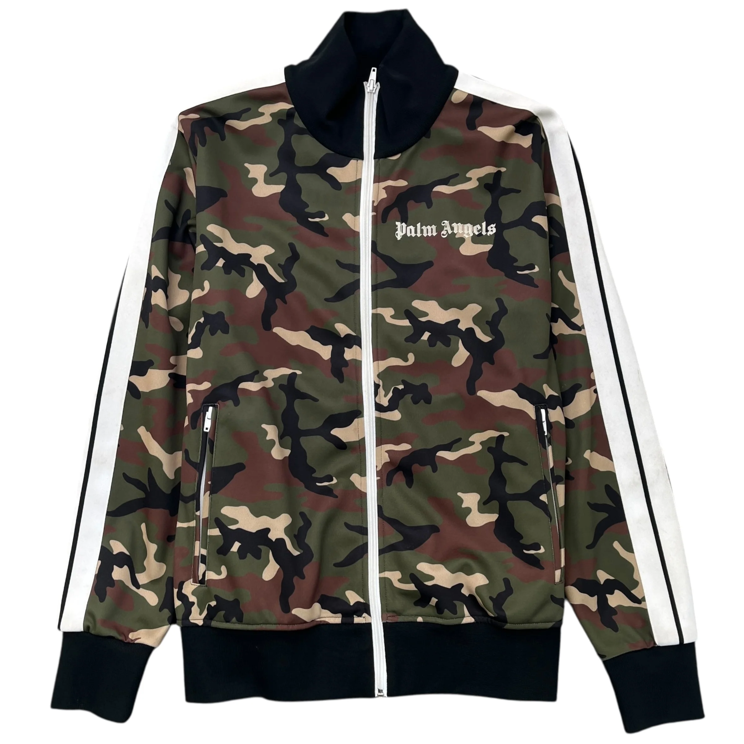 Men's Camo Logo Print Track Jacket Multi-Coloured Size L
