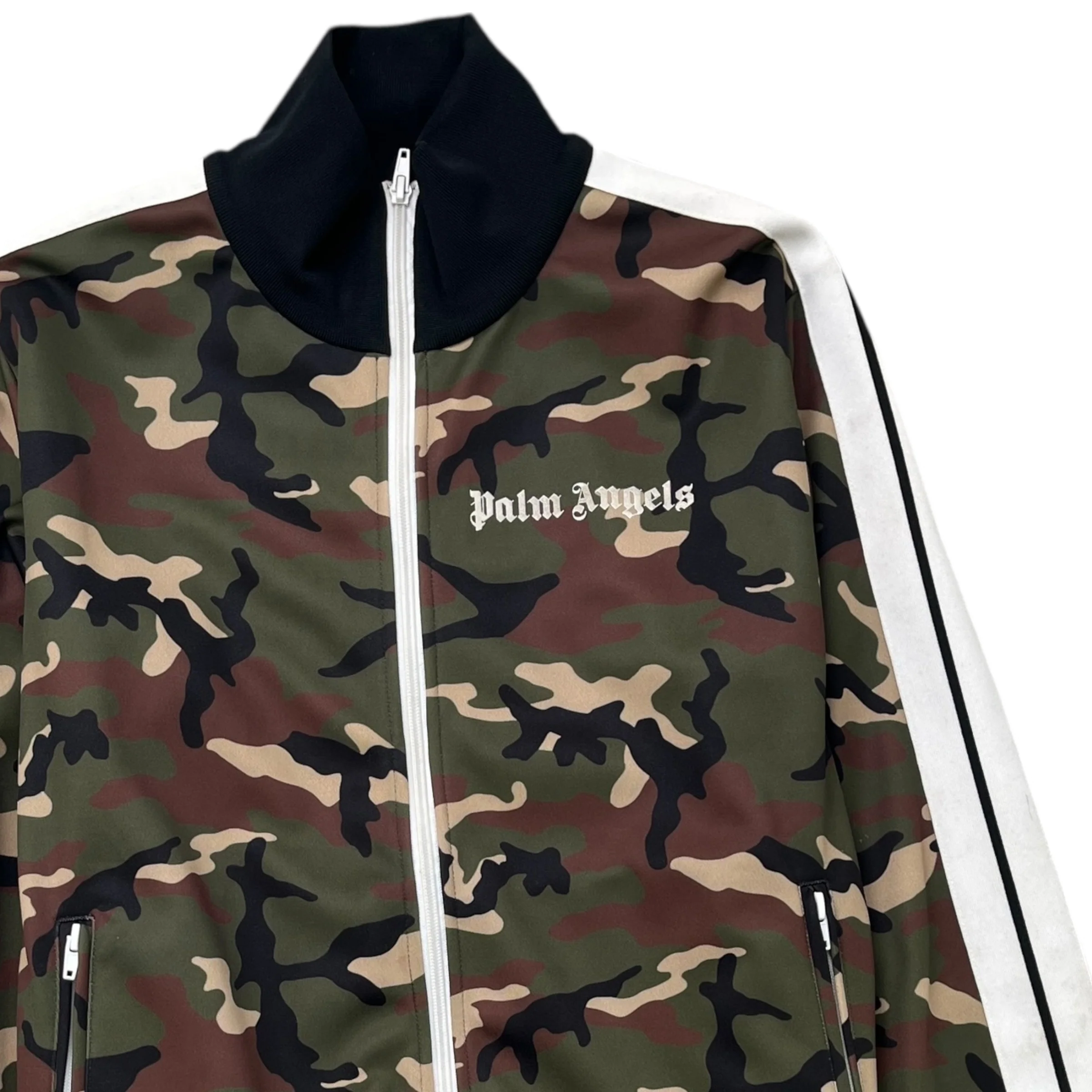 Men's Camo Logo Print Track Jacket Multi-Coloured Size L - Image 3