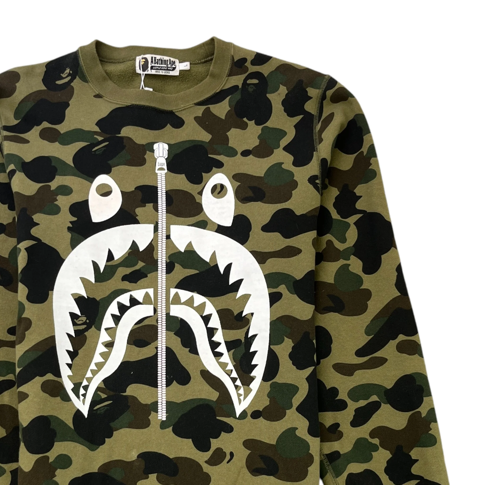 Men's Camo Shark Jumper Khaki Size L - Image 3