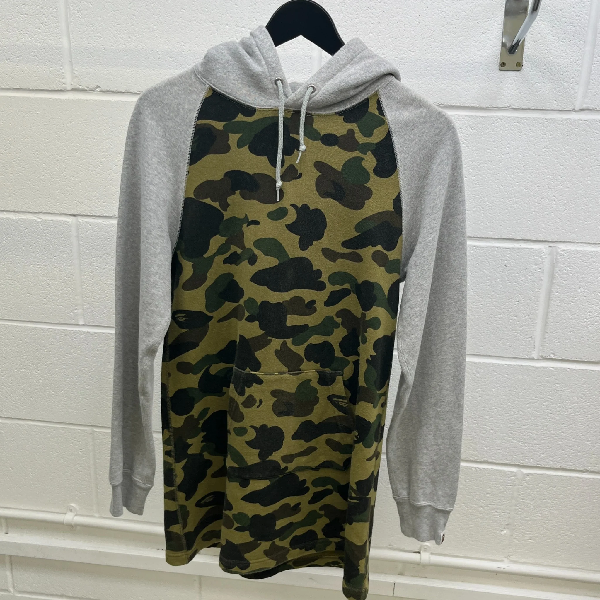 Men's Camouflage Hoodie Grey Size XS - Image 8