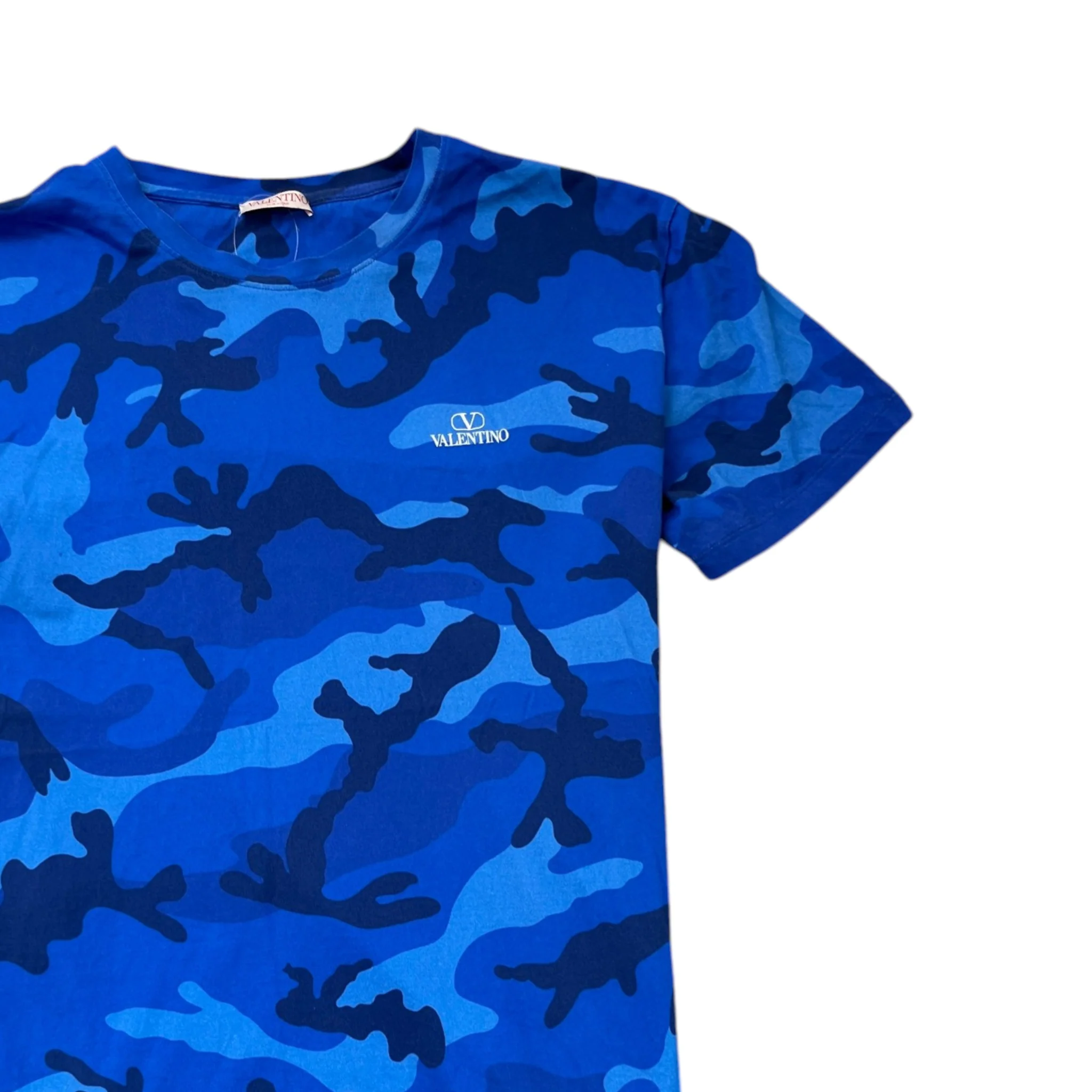 Men's Camouflage Print T-Shirt Blue Size XL - Image 3