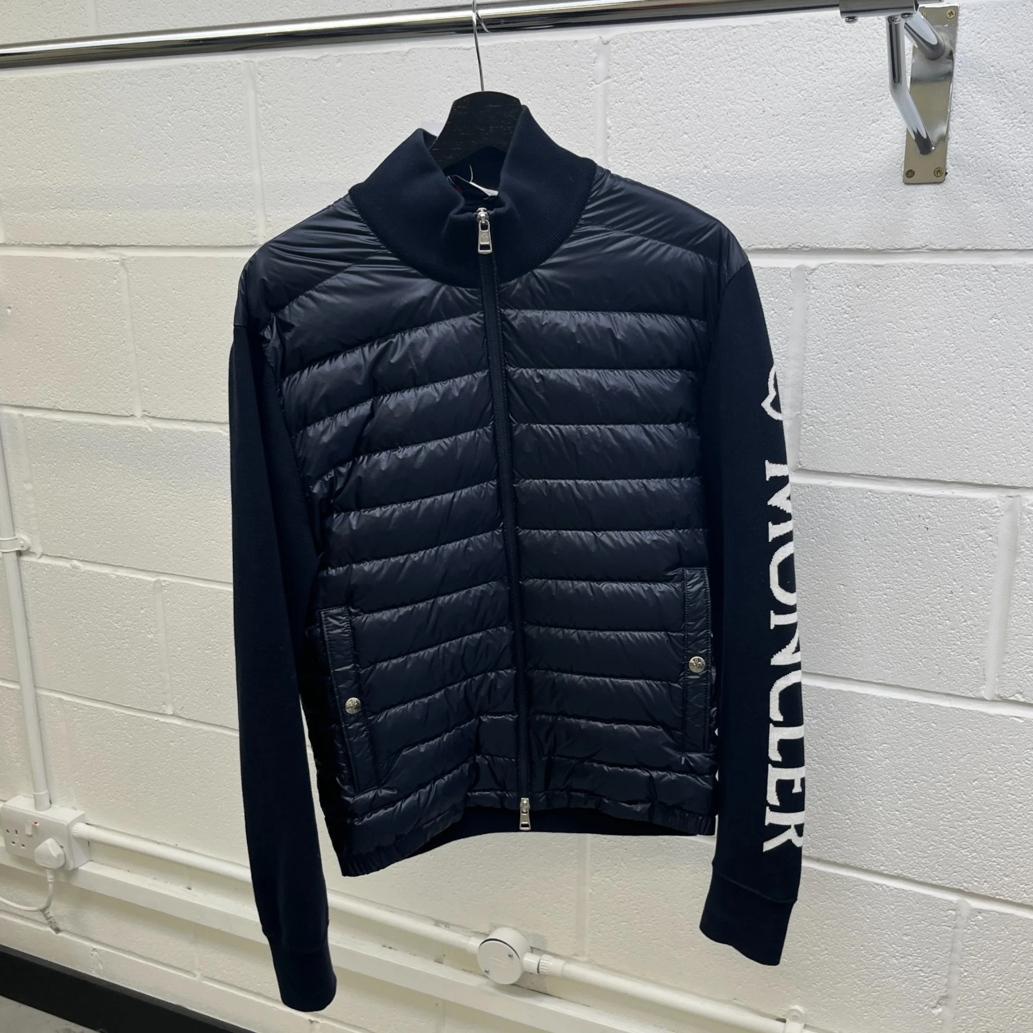 Men's Cardigan Tricot Jacket Navy Size M - Image 10