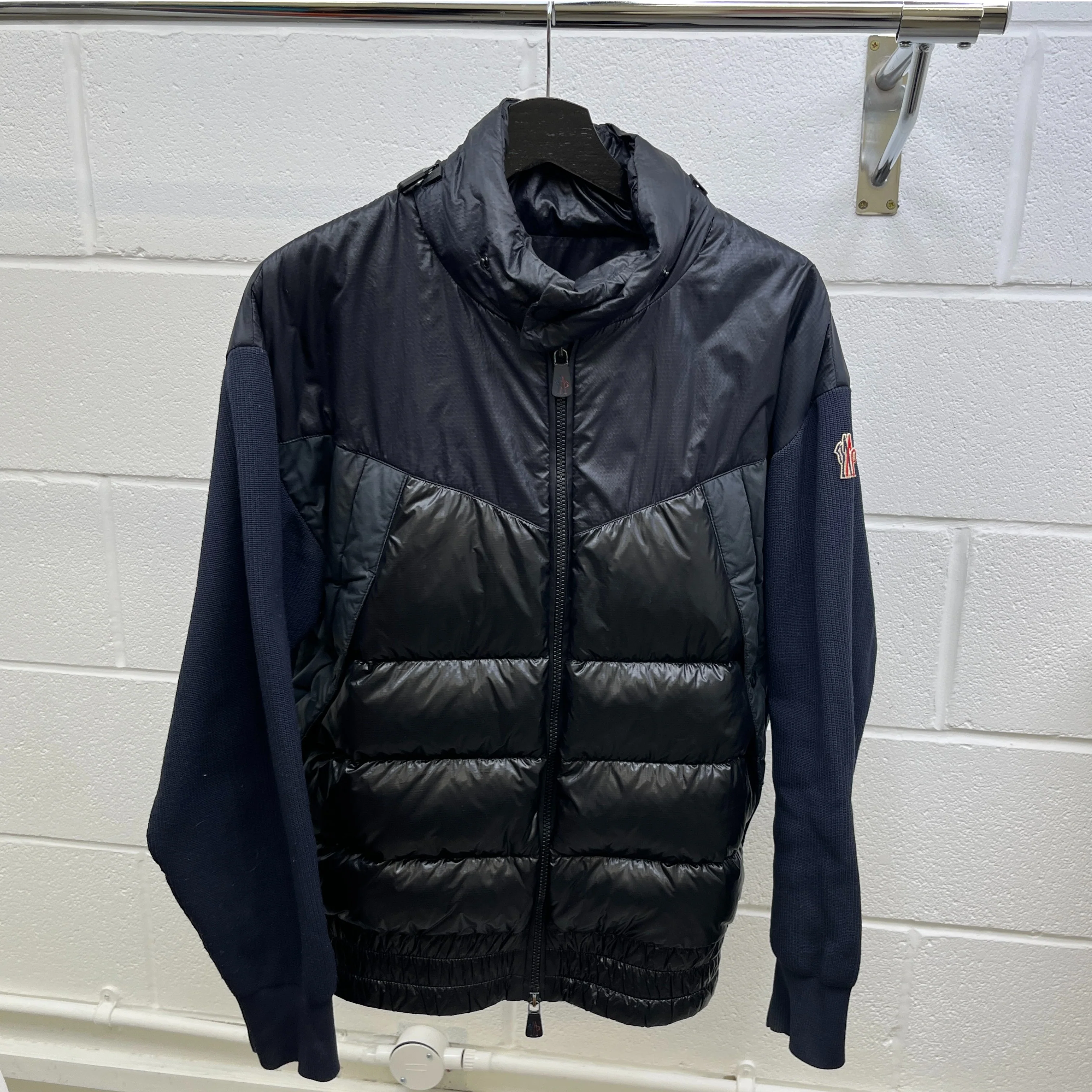 Men's Cardigan Tricot Jacket Navy Size S - Image 9