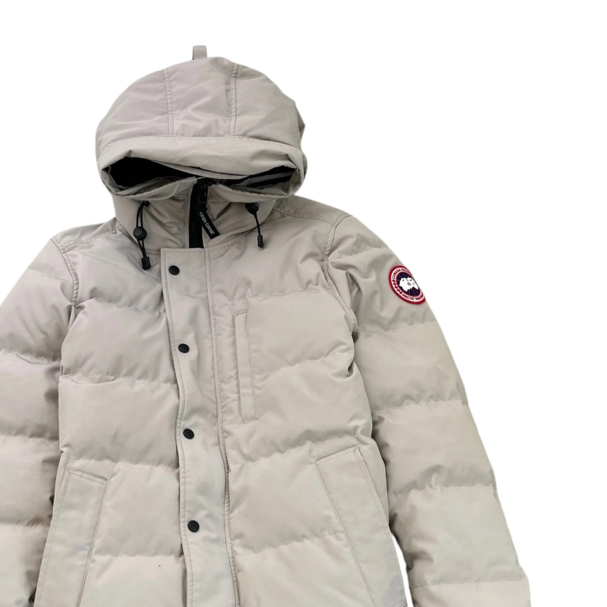 Men's Carson Fur Limestone Down Jacket Beige Size M - Image 3