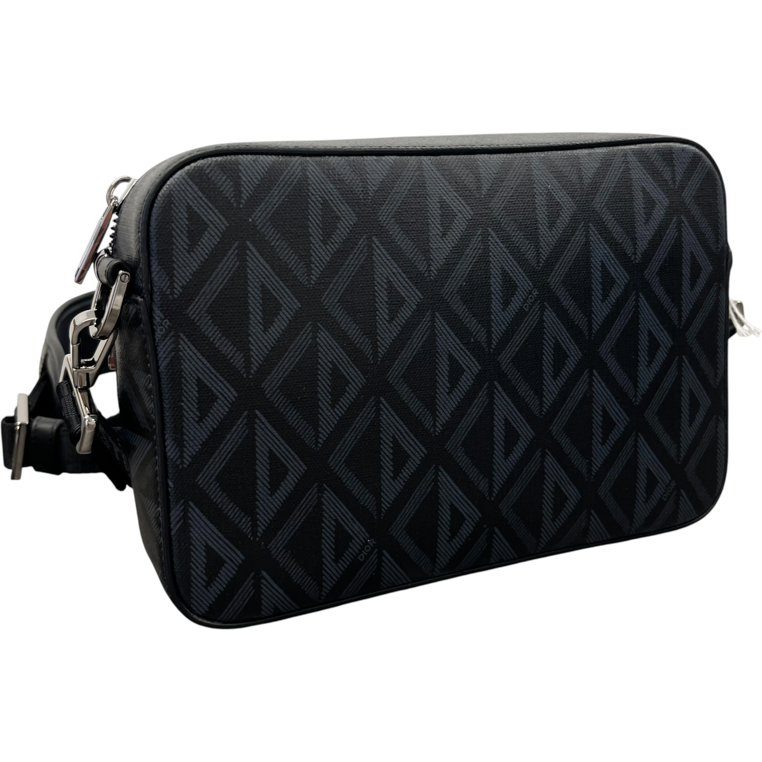Men's Cd Diamond Safari Messenger Bag Black - Image 8