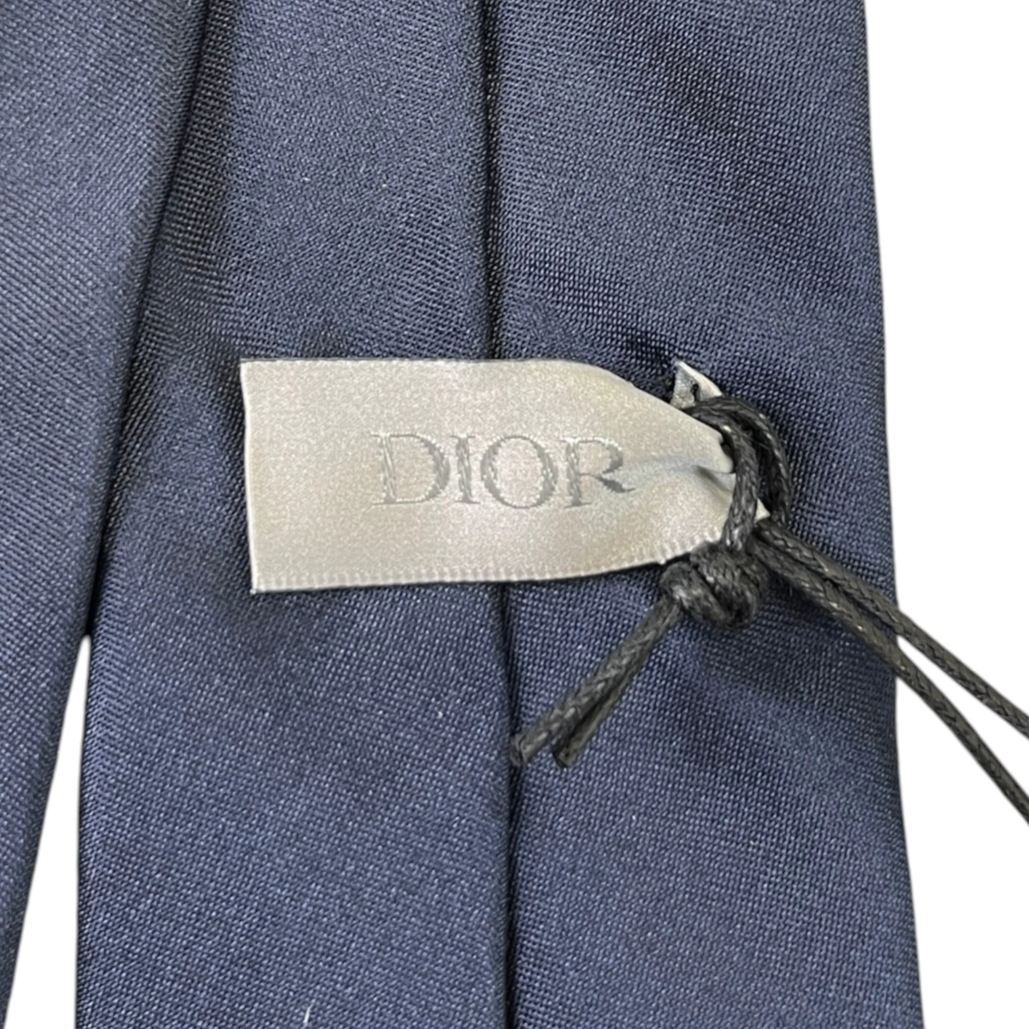 Men's Cd Embroidered Tie Navy - Image 6