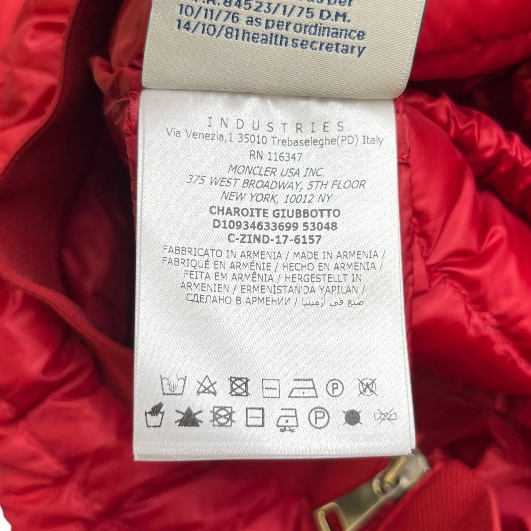Men's Charoite Down Jacket Red Size 0/XS - Image 10