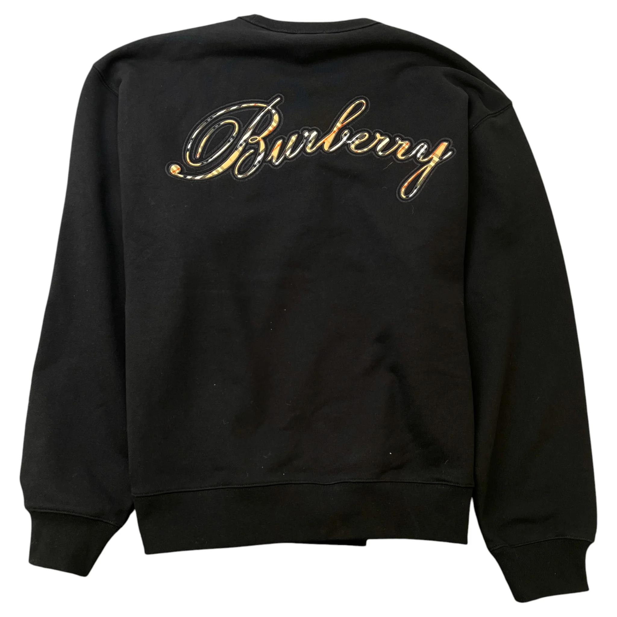 Men's Check Cursive Logo Jumper Black Size XL - Image 2