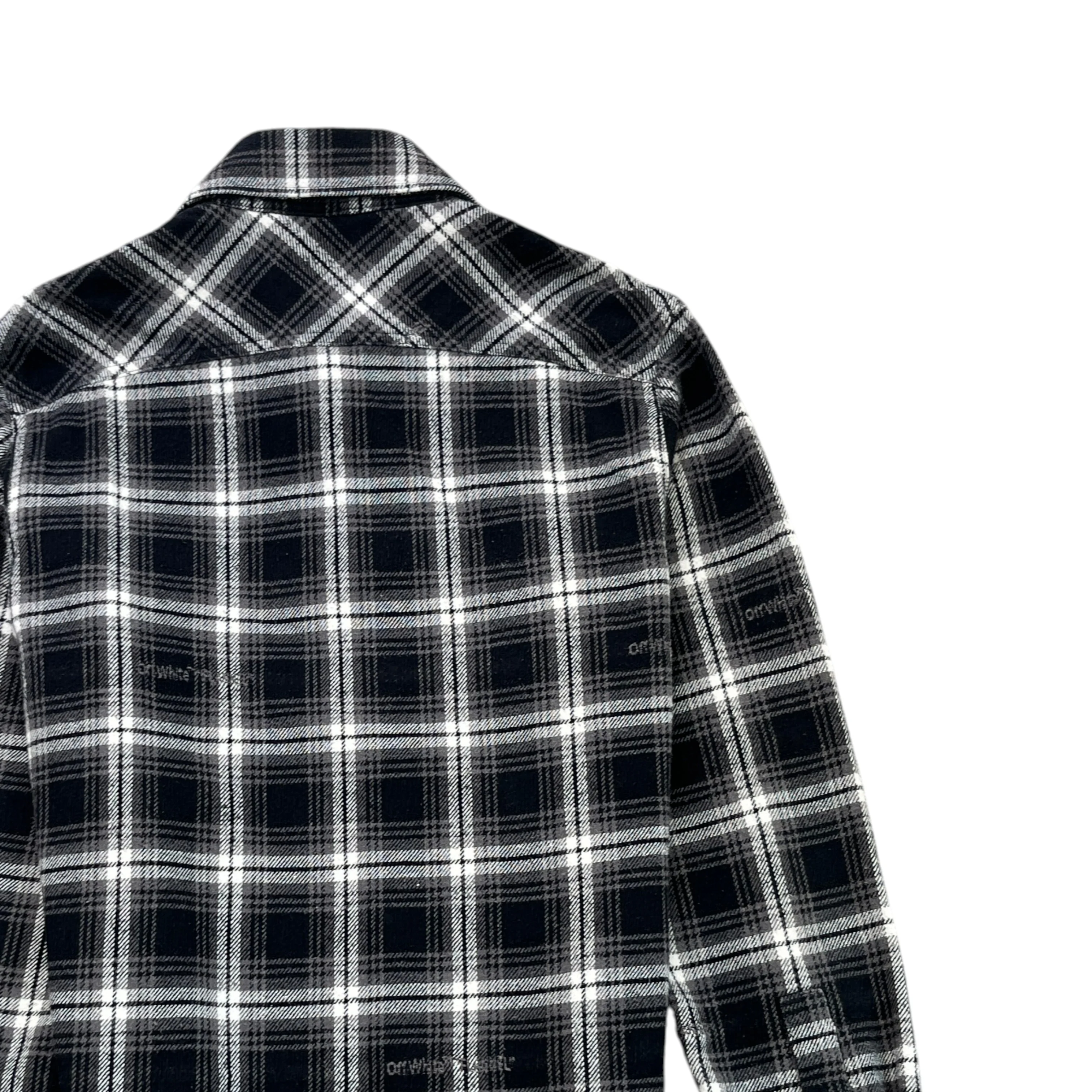 Men's Check Flannel Long Sleeve Shirt Black Size S - Image 4
