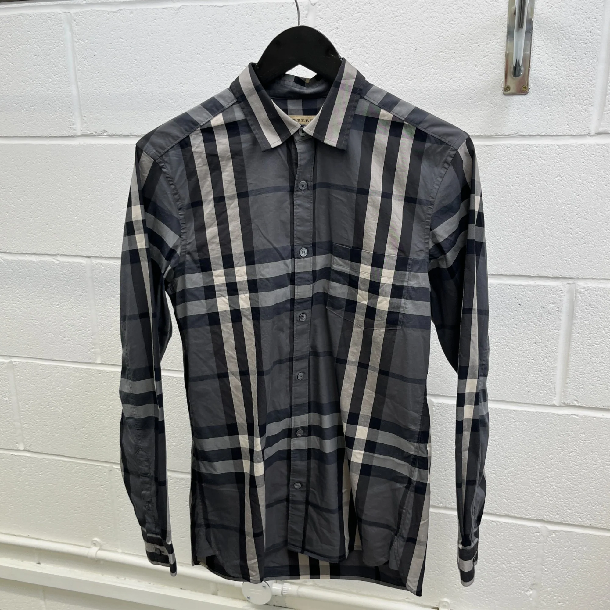 Men's Check Shirt Black Size S - Image 8