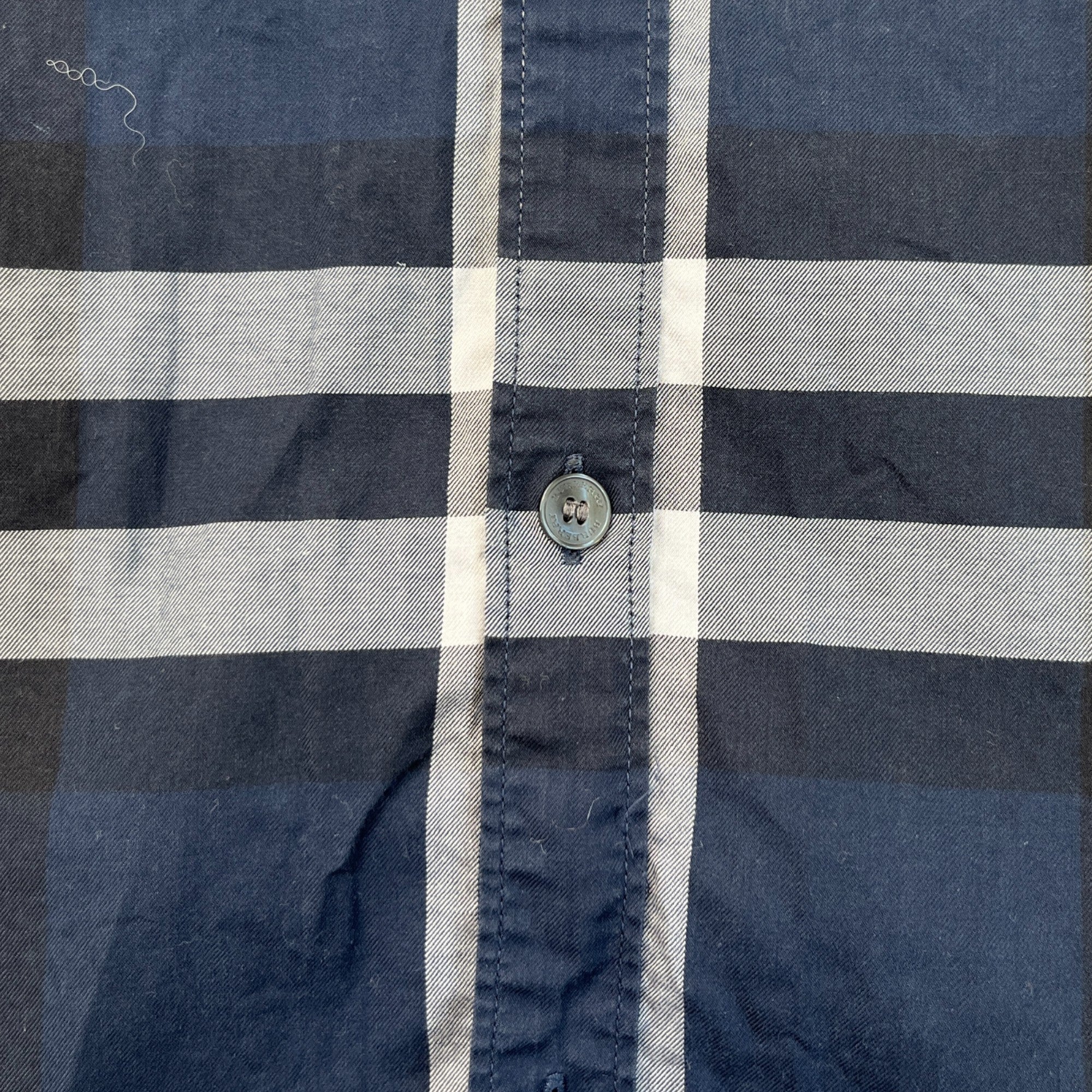 Men's Checked Long Sleeve Shirt Navy Size XS - Image 5
