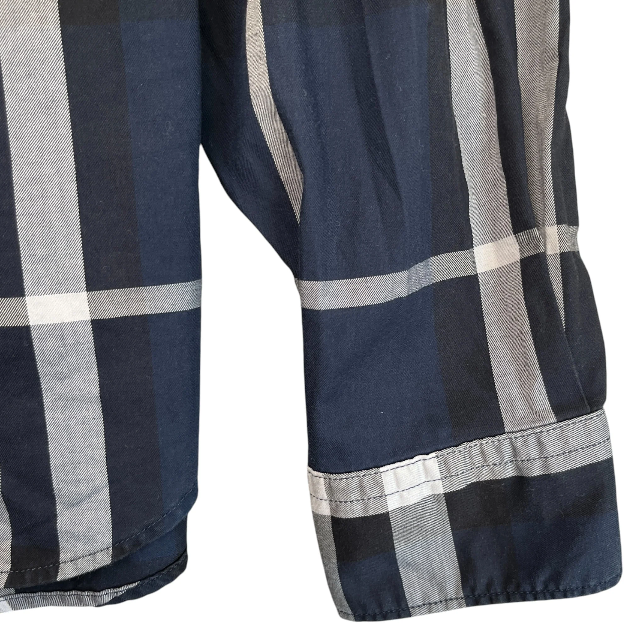 Men's Checked Long Sleeve Shirt Navy Size XS - Image 6