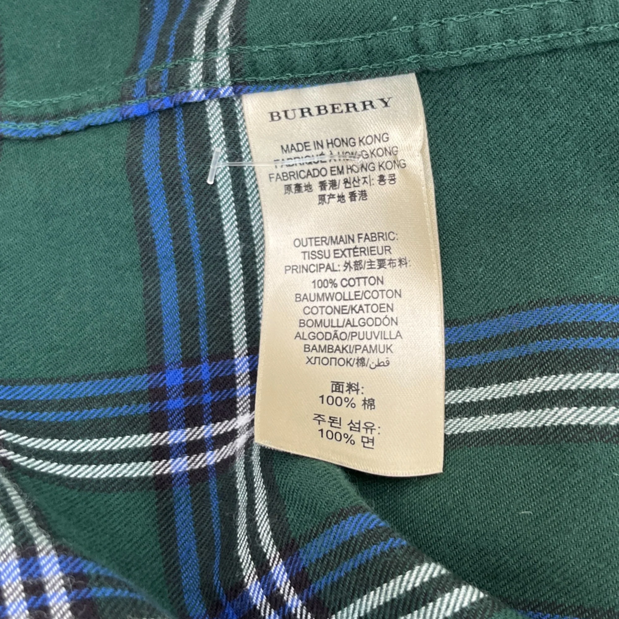 Men's Checkered Long Sleeve Shirt Green Size XS - Image 8