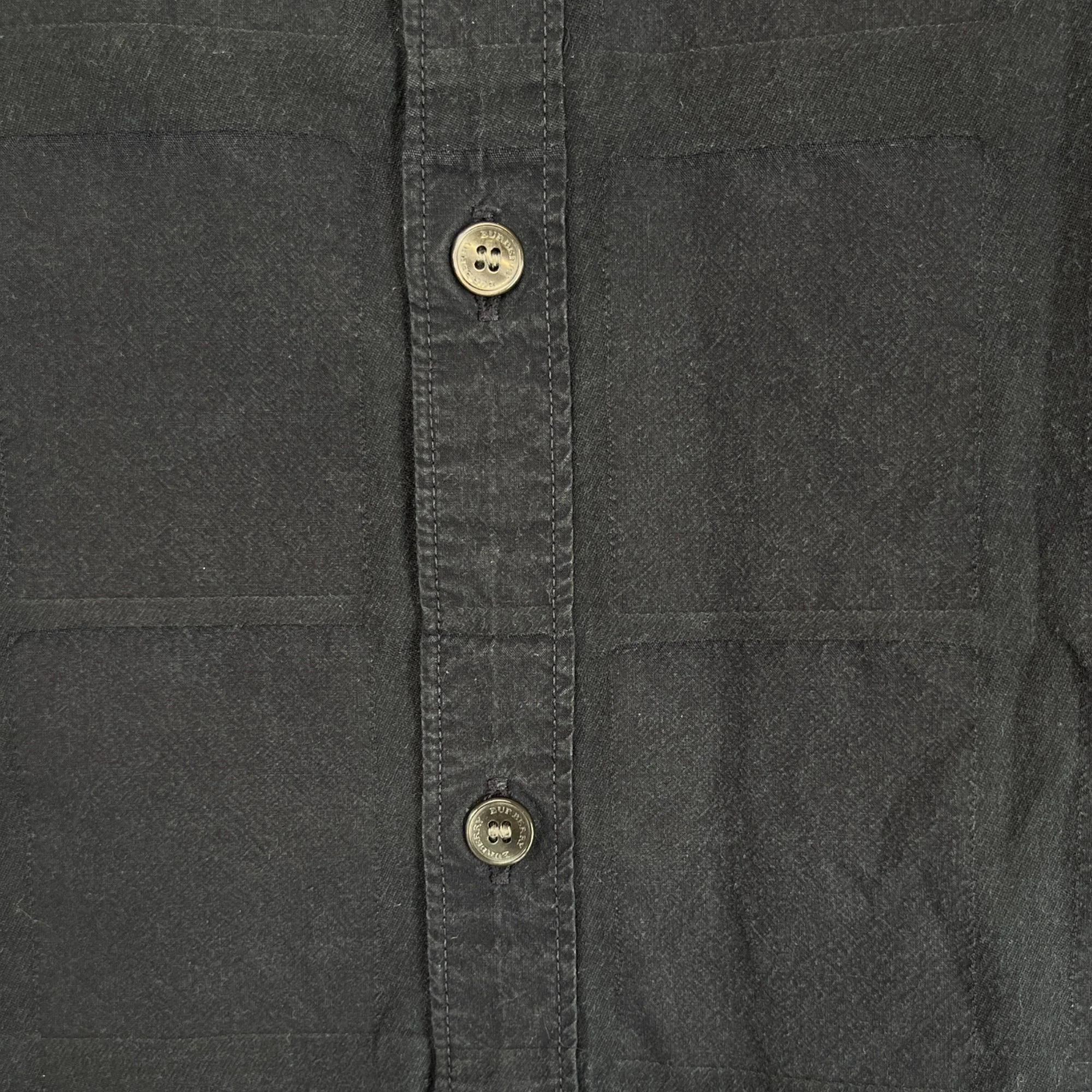 Men's Checkered Long Sleeve Shirt Navy Size S - Image 5