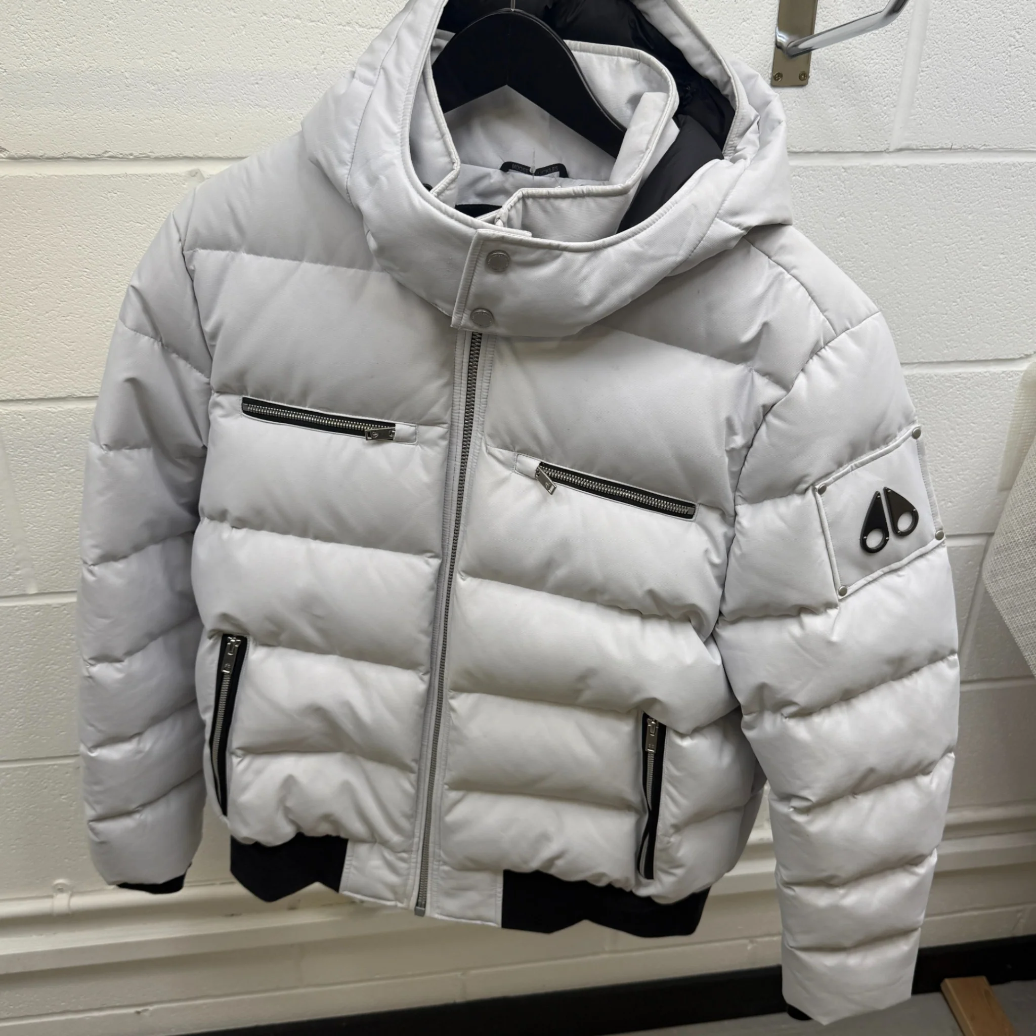 Men's Cloud Bomber Down Jacket White Size XXL - Image 7