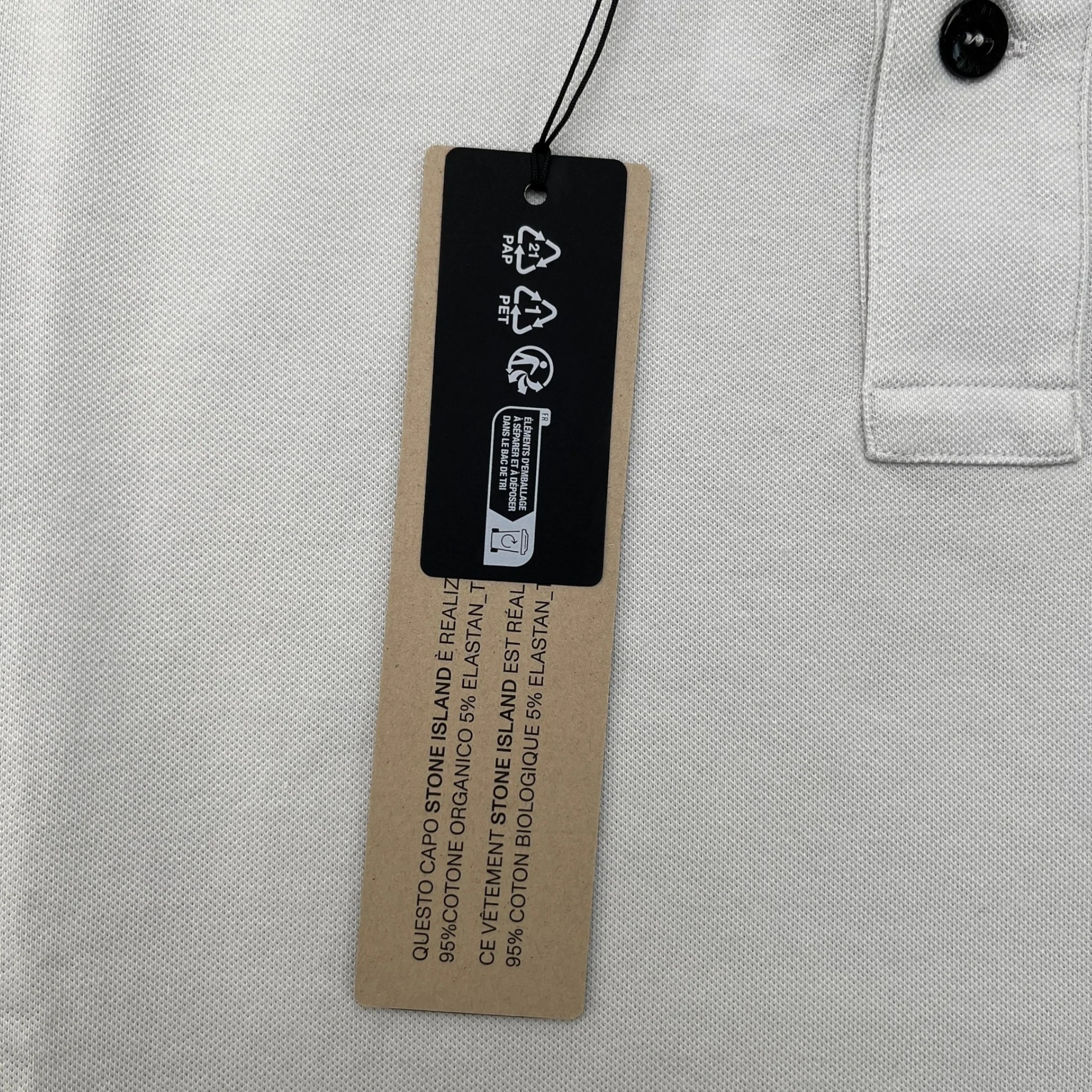 Men's Compass Logo Polo Shirt Grey Size S - Image 7