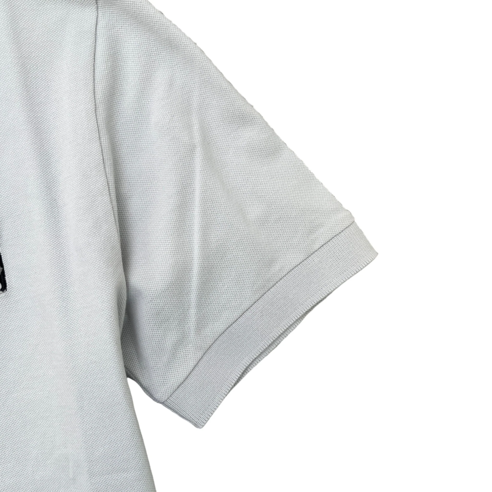 Men's Compass Logo Polo Shirt Grey Size S - Image 8