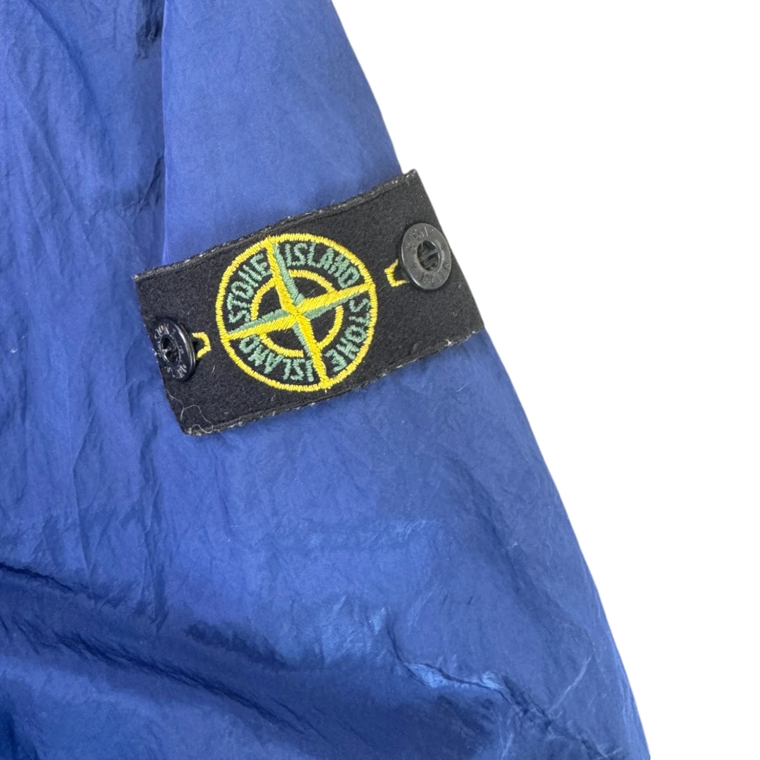 Men's Crinkle Reps Applique Logo Windbreaker Blue Size Age 14 - Image 5