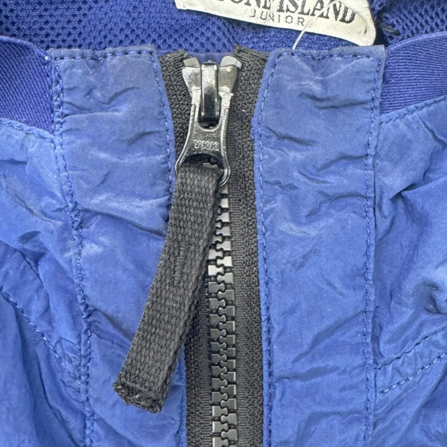Men's Crinkle Reps Applique Logo Windbreaker Blue Size Age 14 - Image 6