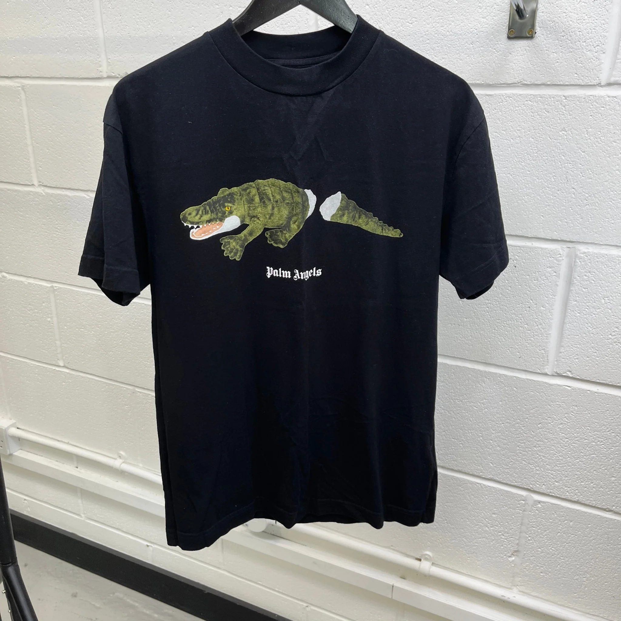 Men's Crocodile Logo T-Shirt Black Size S - Image 7