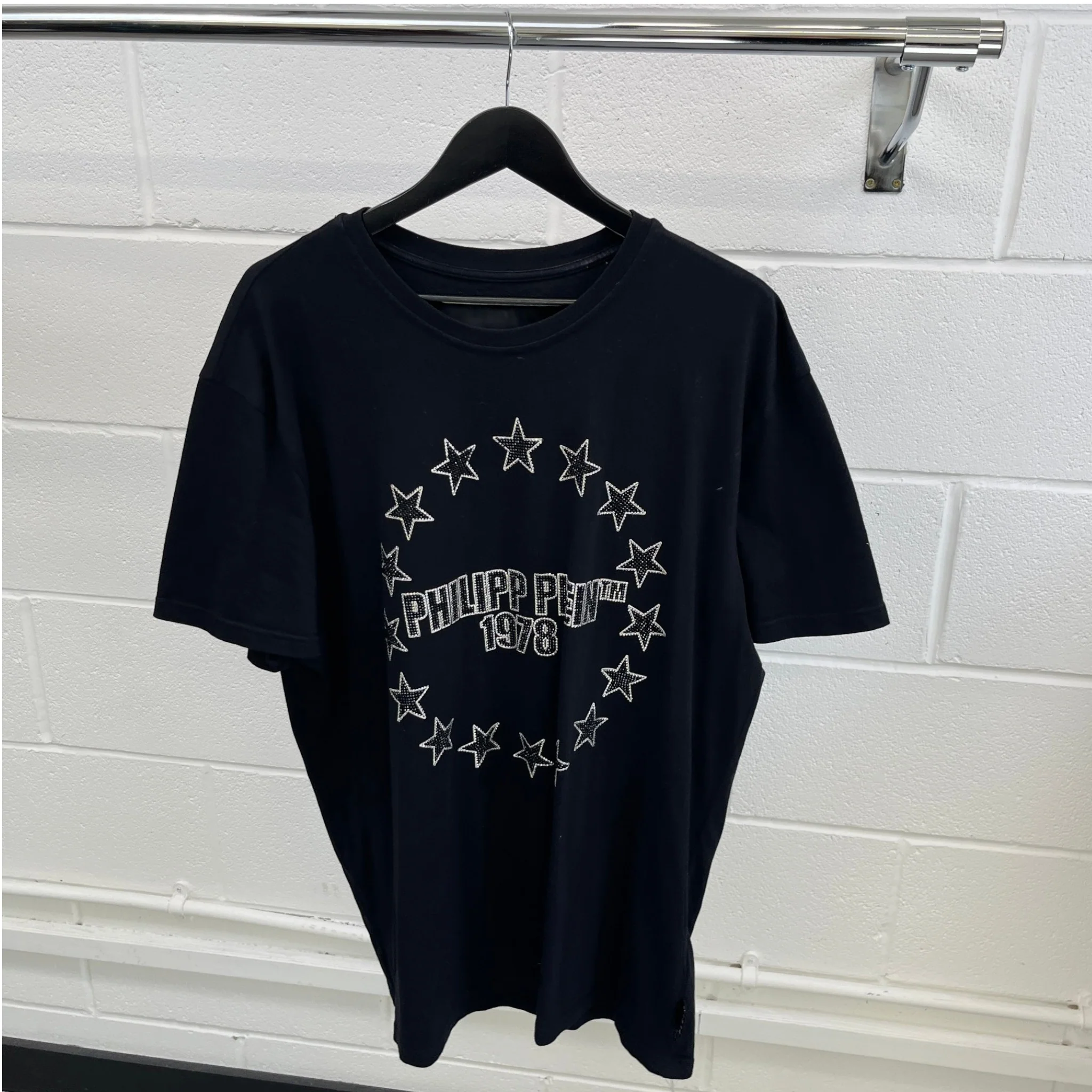 Men's Crystal Logo T-Shirt Black Size XXXL - Image 8