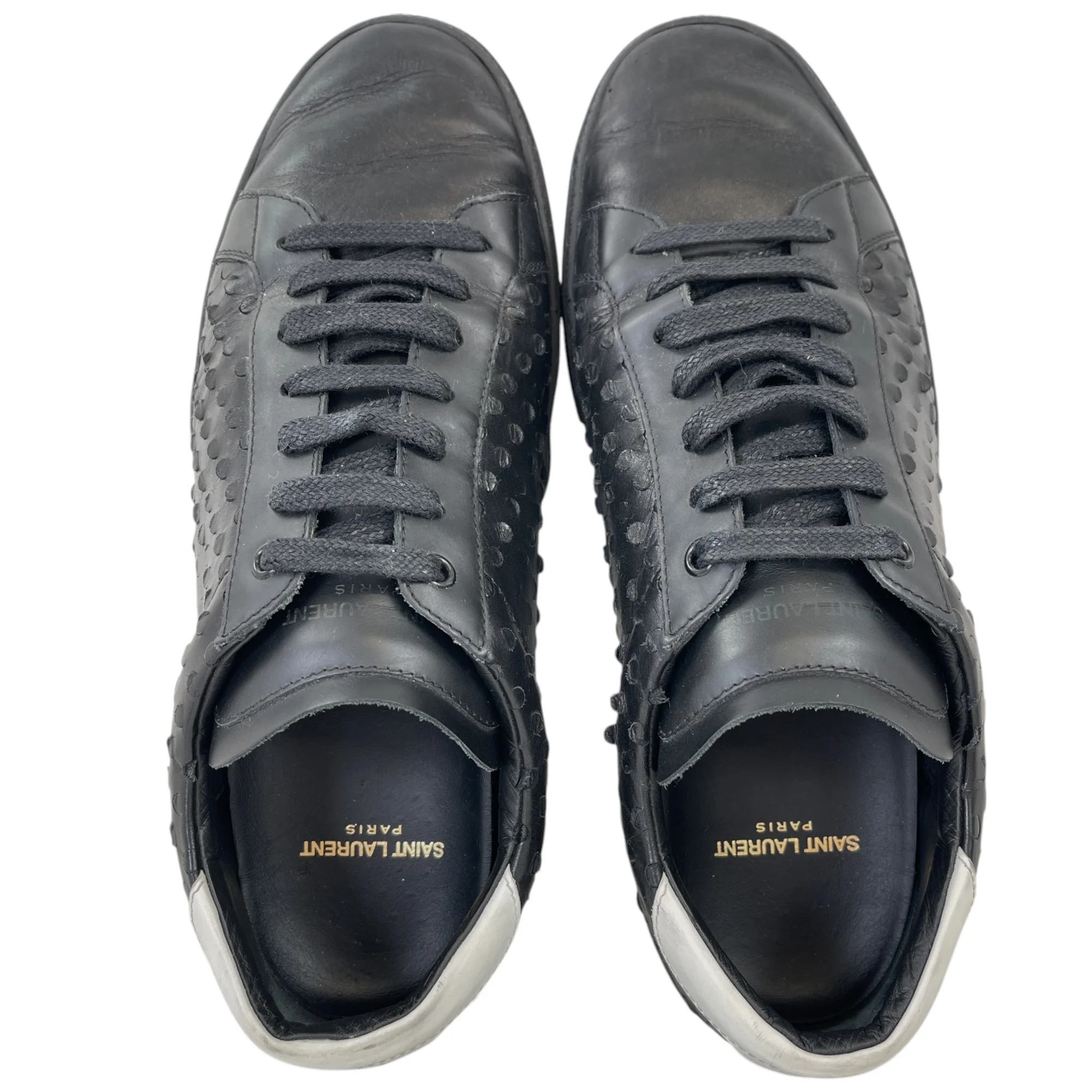 Men's Cutout Canvas Low Trainers Black Size EU 42 / UK 8 - Image 11