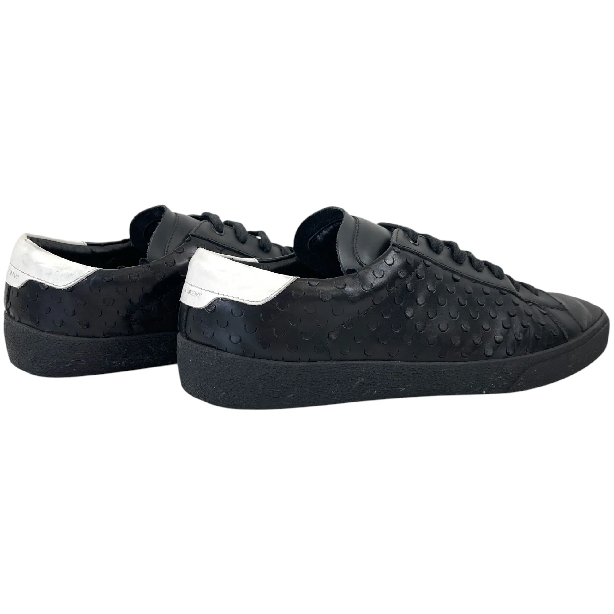 Men's Cutout Canvas Low Trainers Black Size EU 42 / UK 8 - Image 9