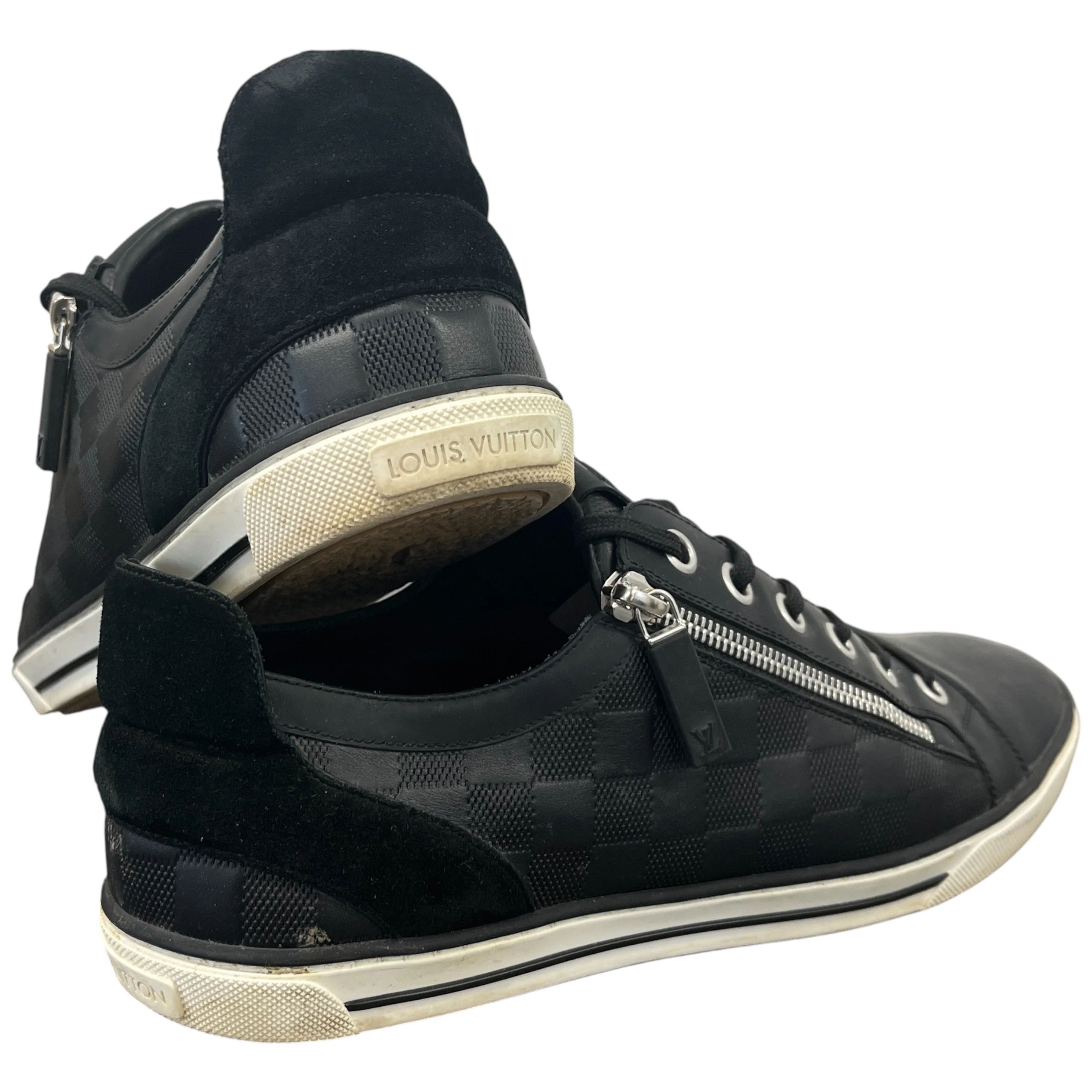 Men's Damier Challenge Zip Up Low Trainers Black Size EU 42.5 / UK 8.5 - Image 10