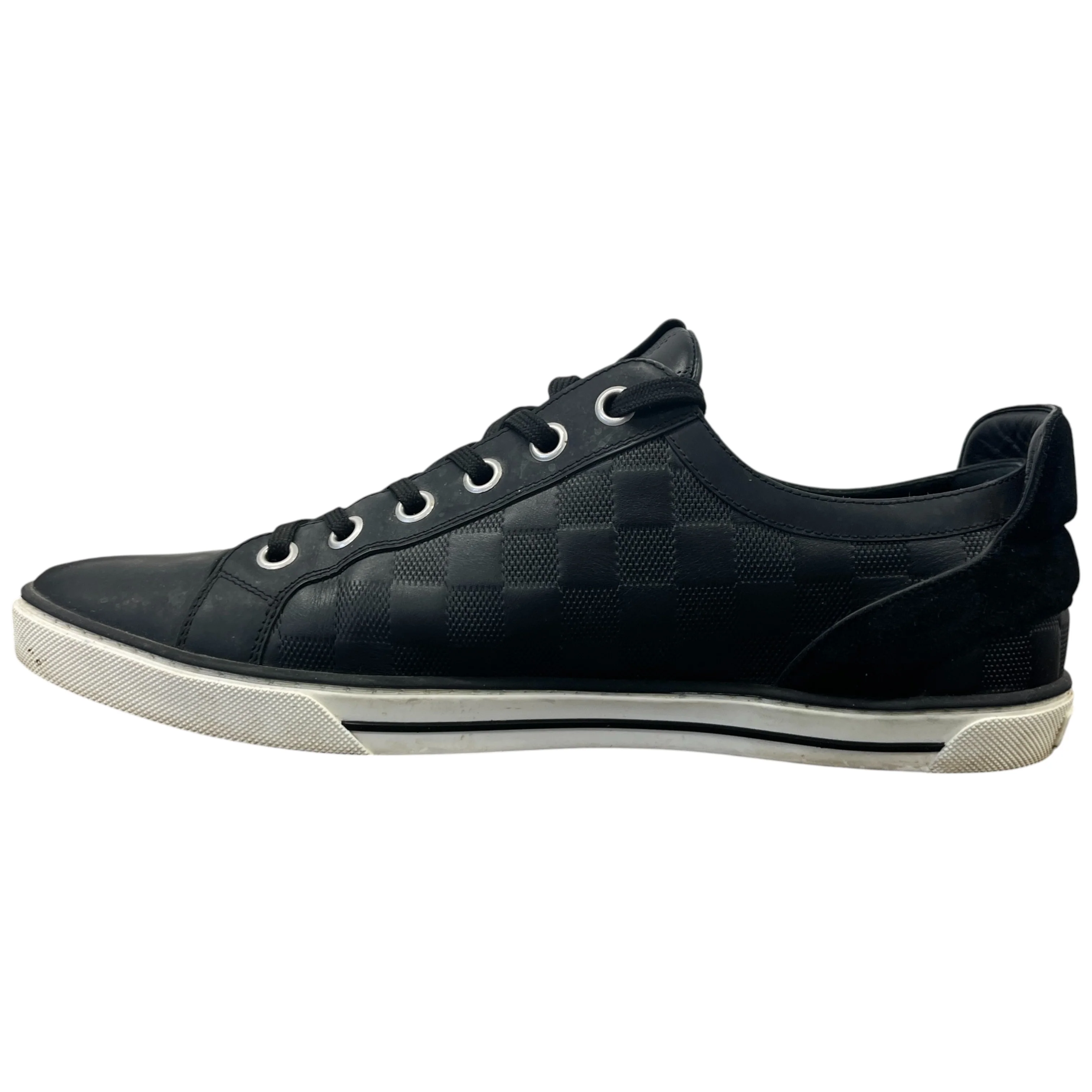 Men's Damier Challenge Zip Up Low Trainers Black Size EU 42.5 / UK 8.5 - Image 2