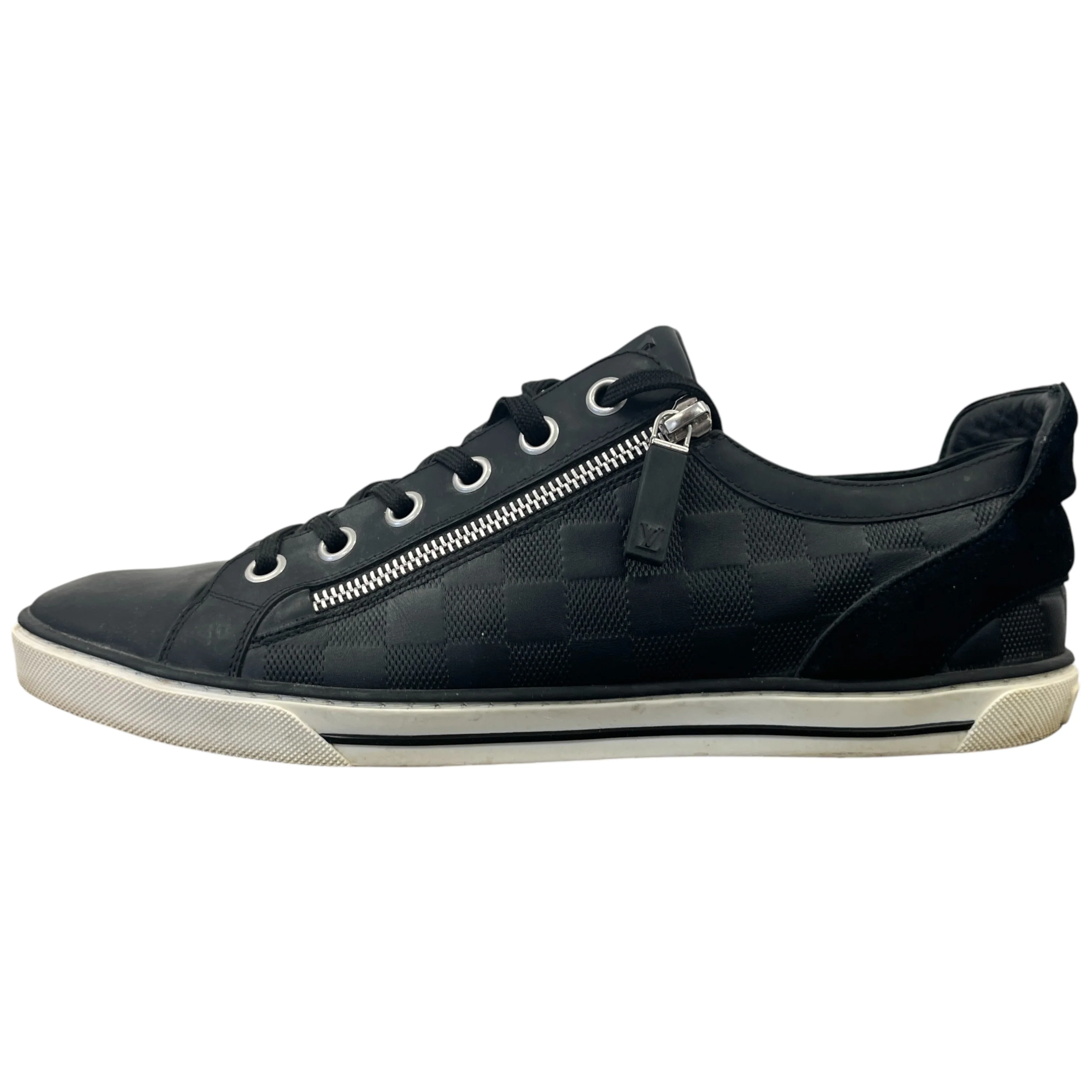 Men's Damier Challenge Zip Up Low Trainers Black Size EU 42.5 / UK 8.5 - Image 5