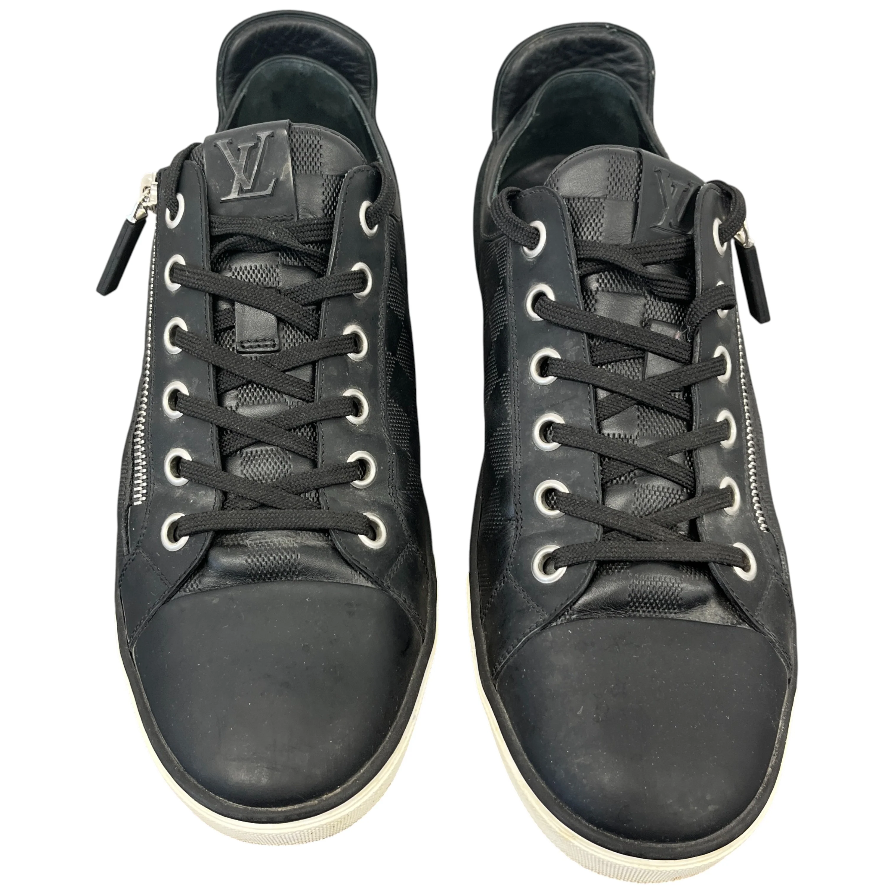 Men's Damier Challenge Zip Up Low Trainers Black Size EU 42.5 / UK 8.5 - Image 6
