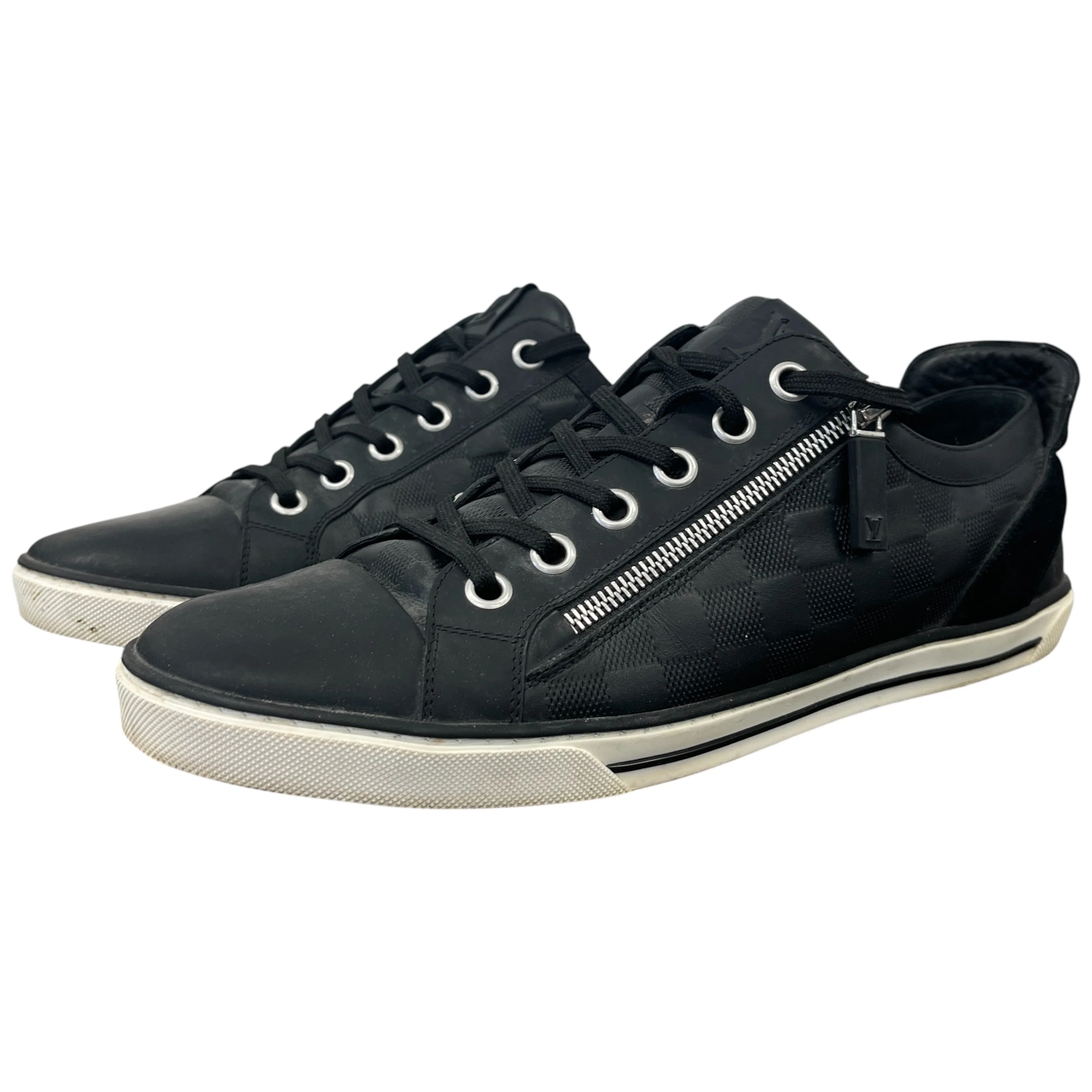 Men's Damier Challenge Zip Up Low Trainers Black Size EU 42.5 / UK 8.5 - Image 8