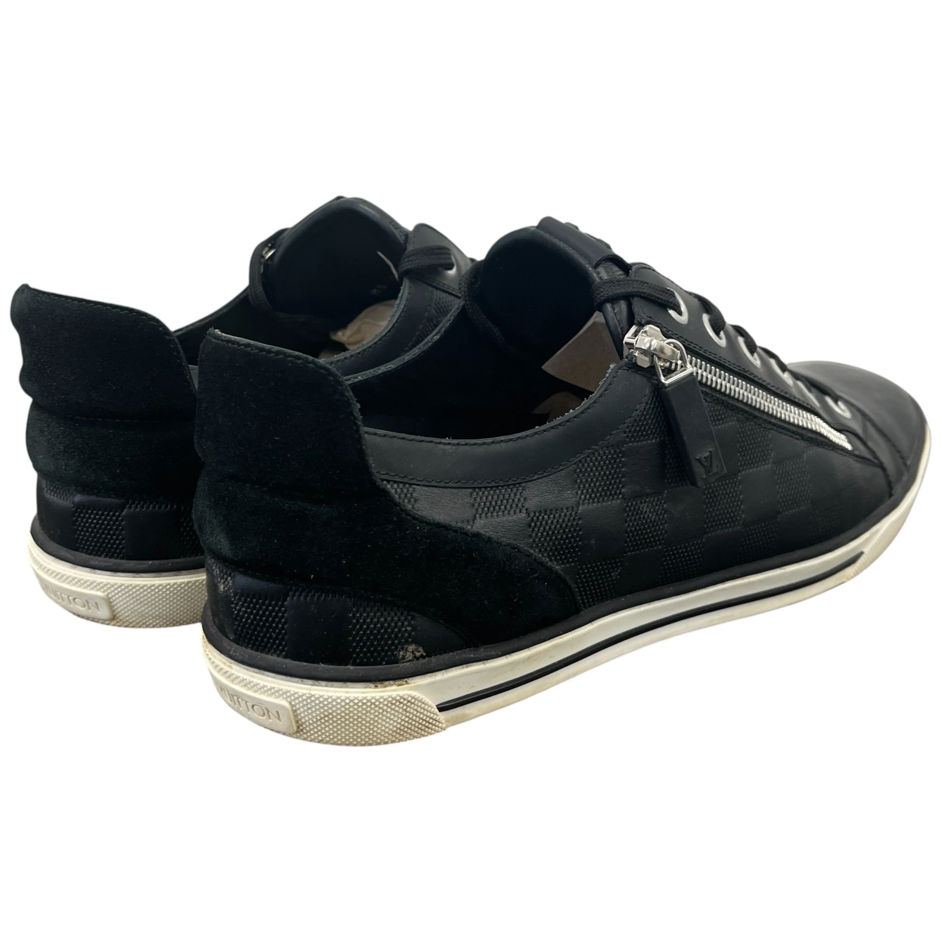 Men's Damier Challenge Zip Up Low Trainers Black Size EU 42.5 / UK 8.5 - Image 9